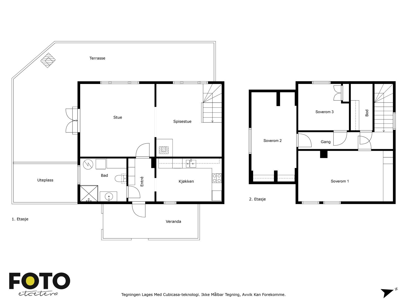 Veiledende planskisse begge etasjer. Ikke målbar Galleribilde