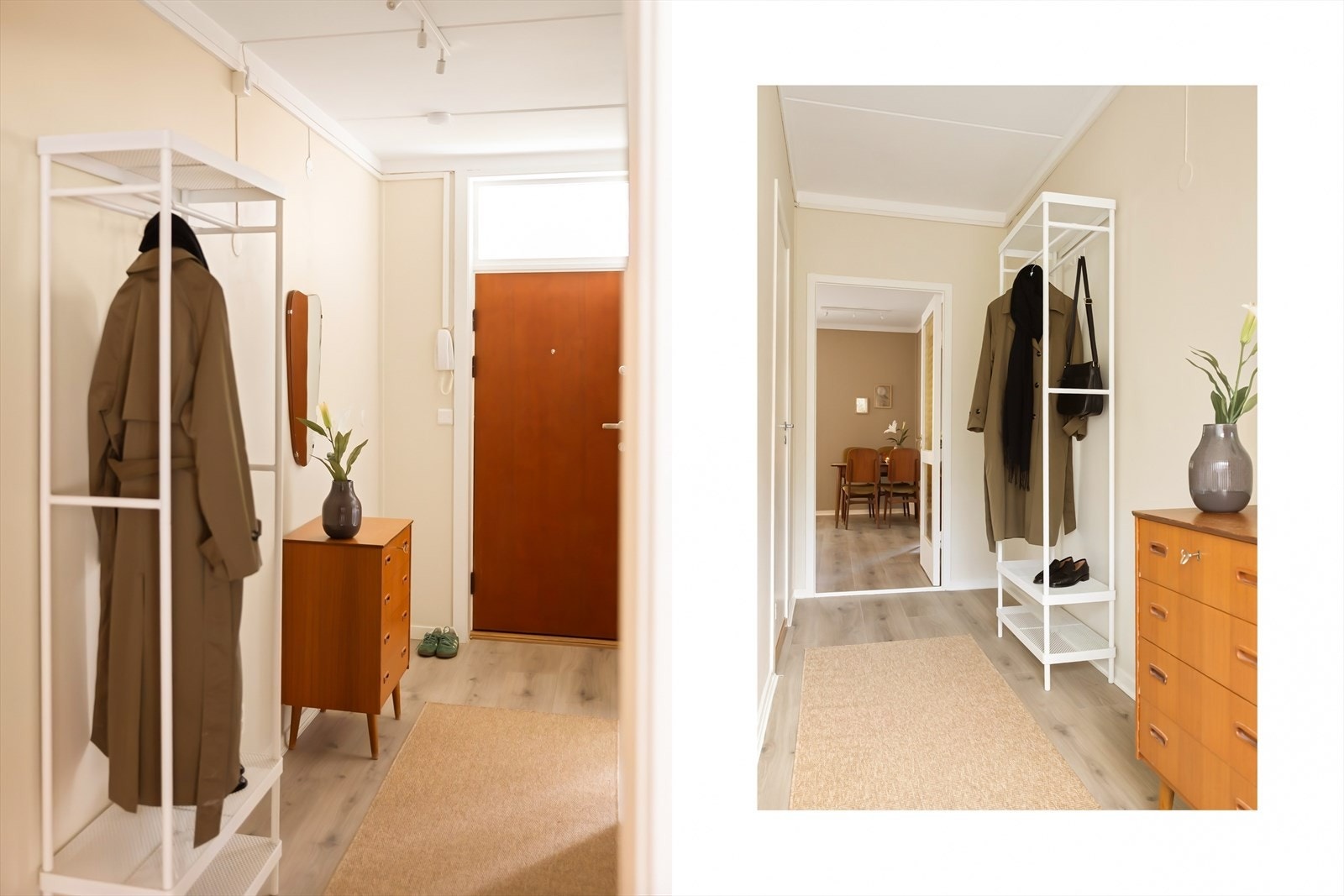 Velkommen inn! Gangen er blitt hel sparklet og malt i 2026. Galleribilde