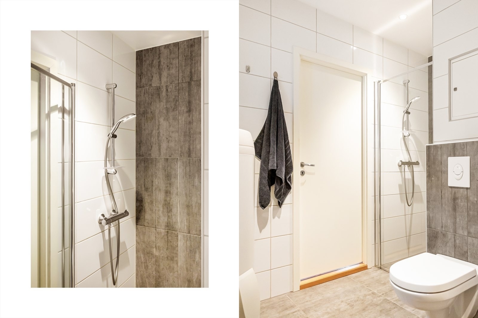 Rør-i-rør-system (PEX) fra 2018/2019 med fordelerskap og stoppekran plassert på badet. Galleribilde