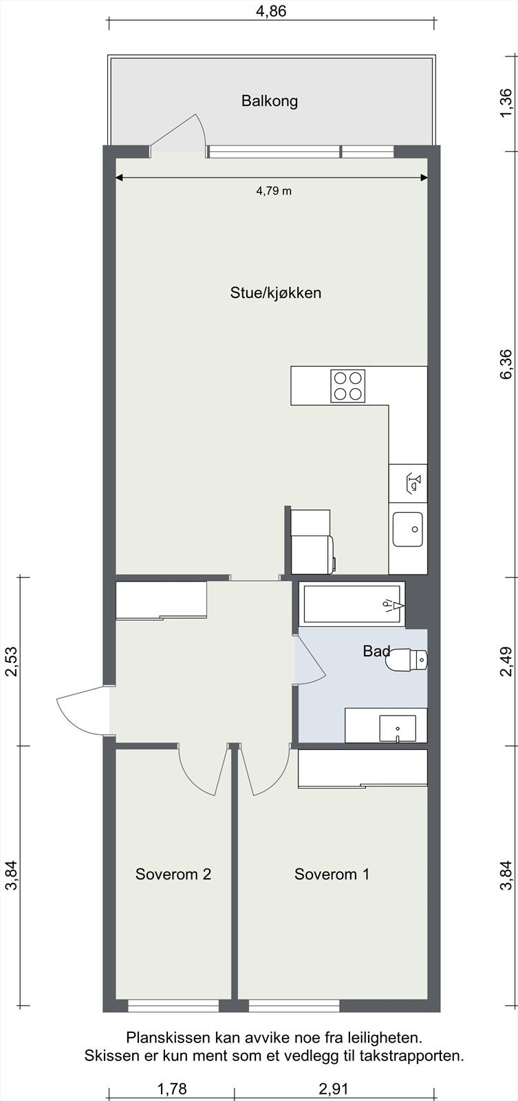 Plantegning fra takstmann Galleribilde