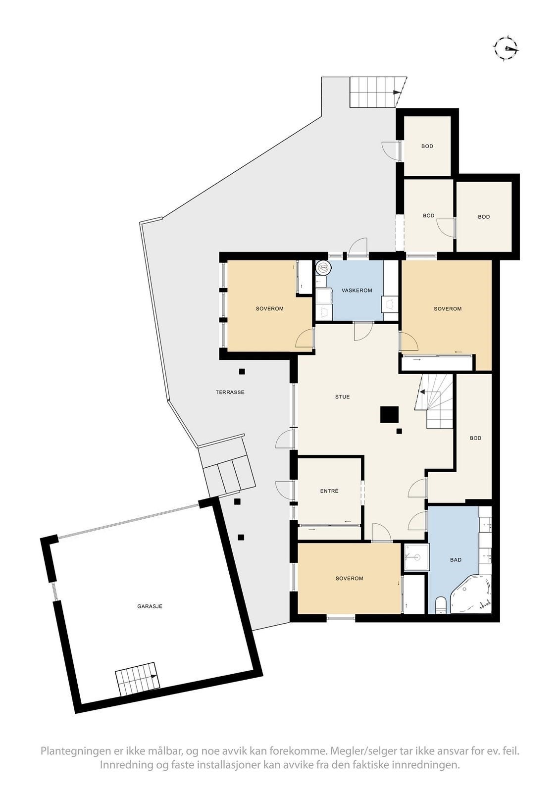 2 D plantegning 1.etasje Galleribilde