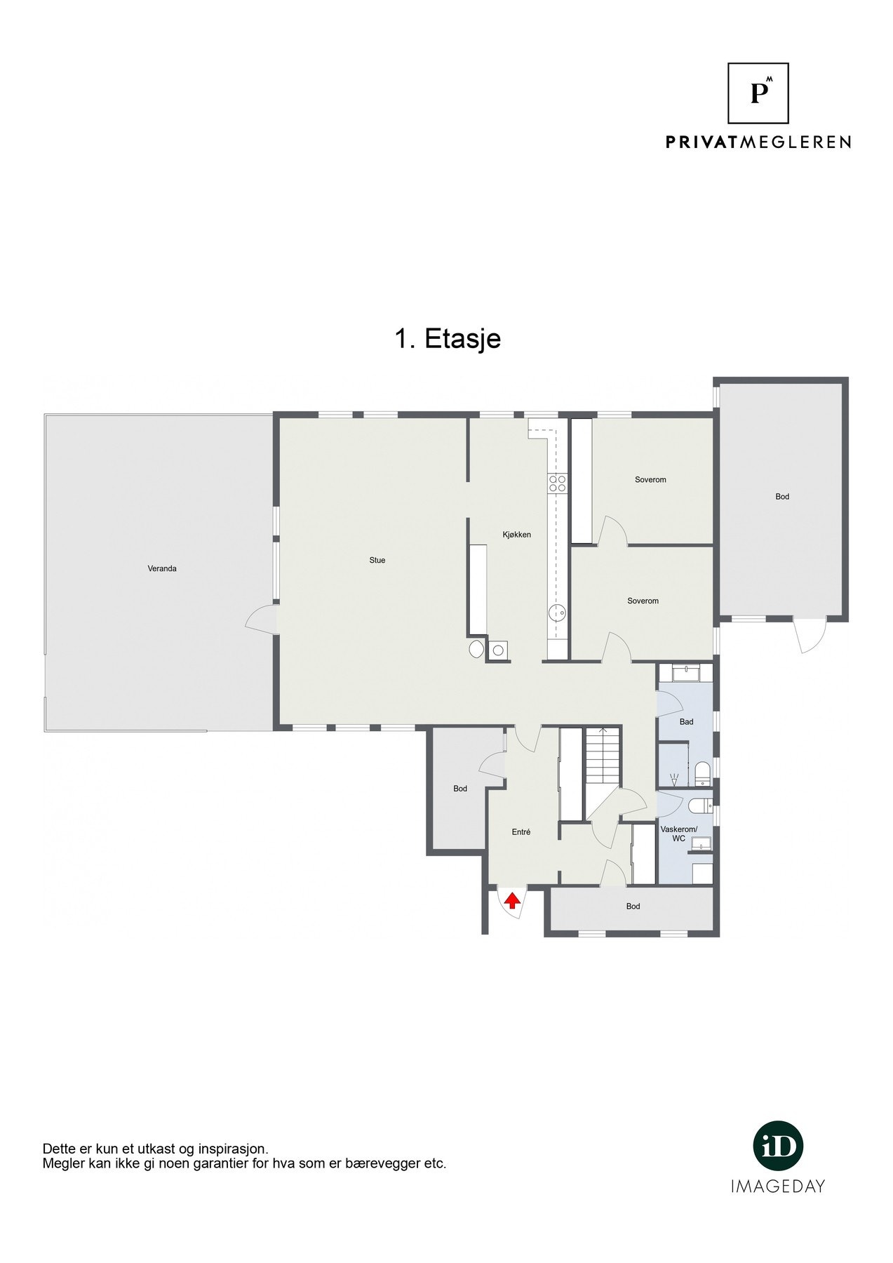 Plantegning 1. etg Galleribilde