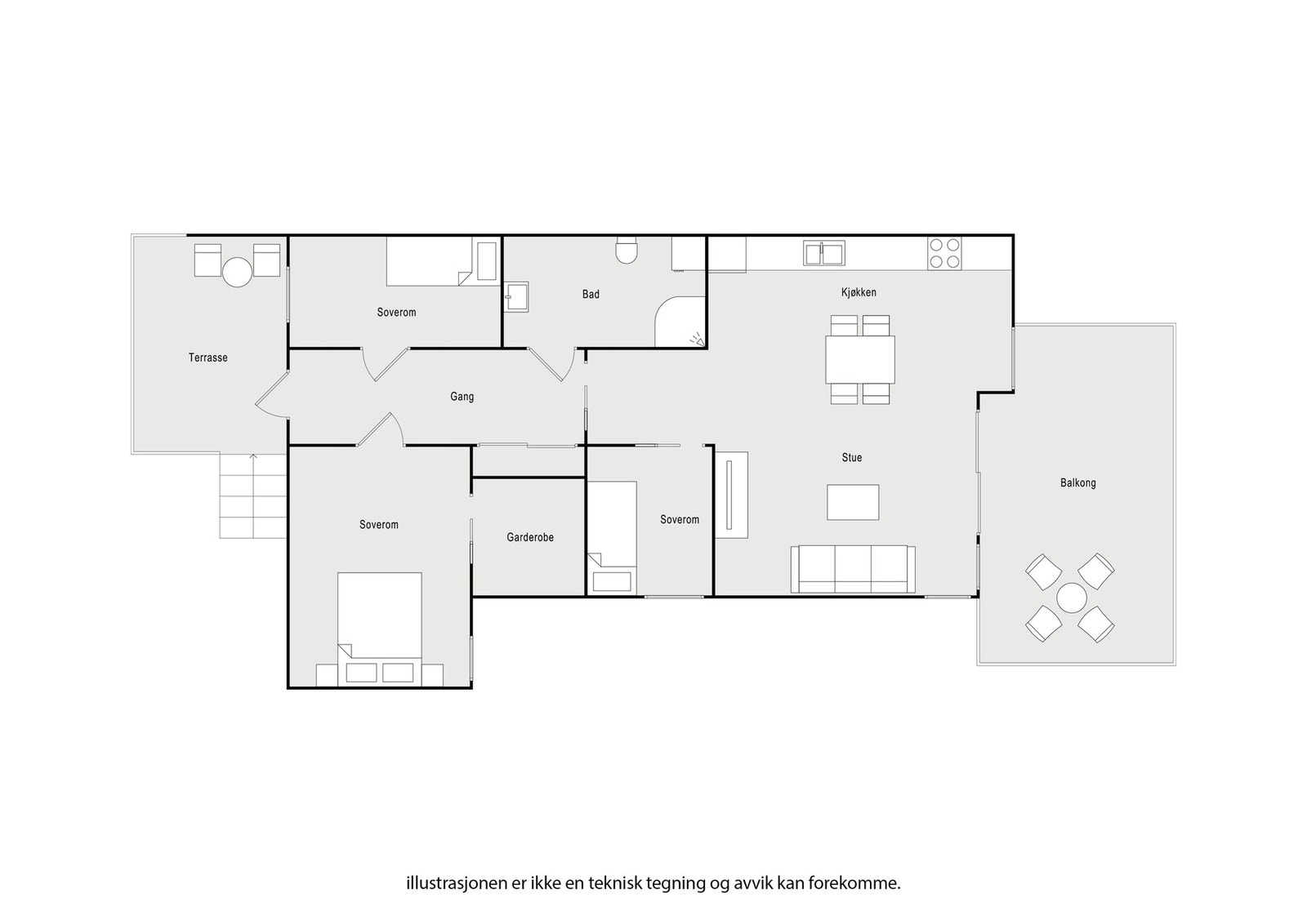 Leiligheten ligger i andre etasje Galleribilde