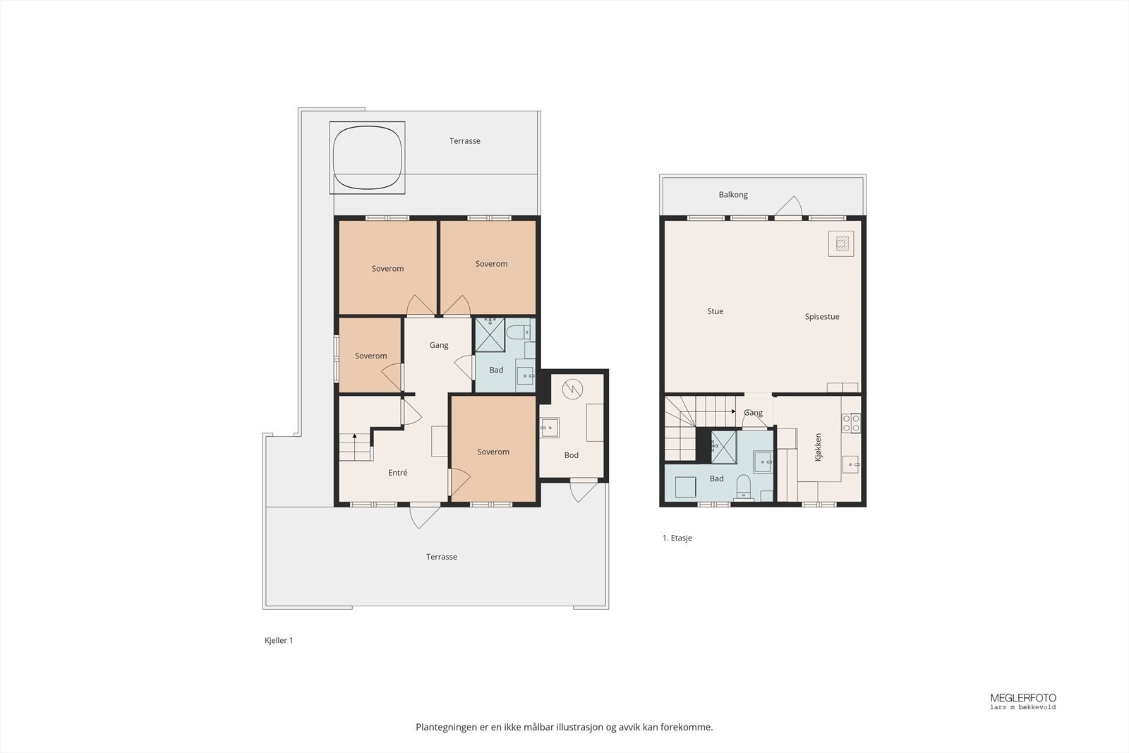 Hytta går over to plan og har et samlet bruksareal på 94 m². Galleribilde
