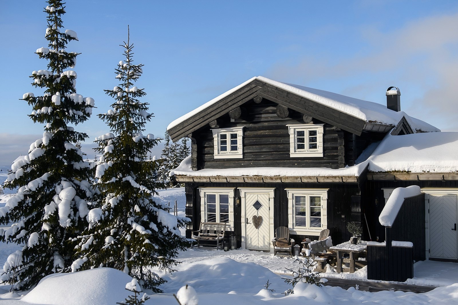 En flott fritidsbolig fra 2017 med ski-in/ski-out til både langrenn og alpint. Galleribilde