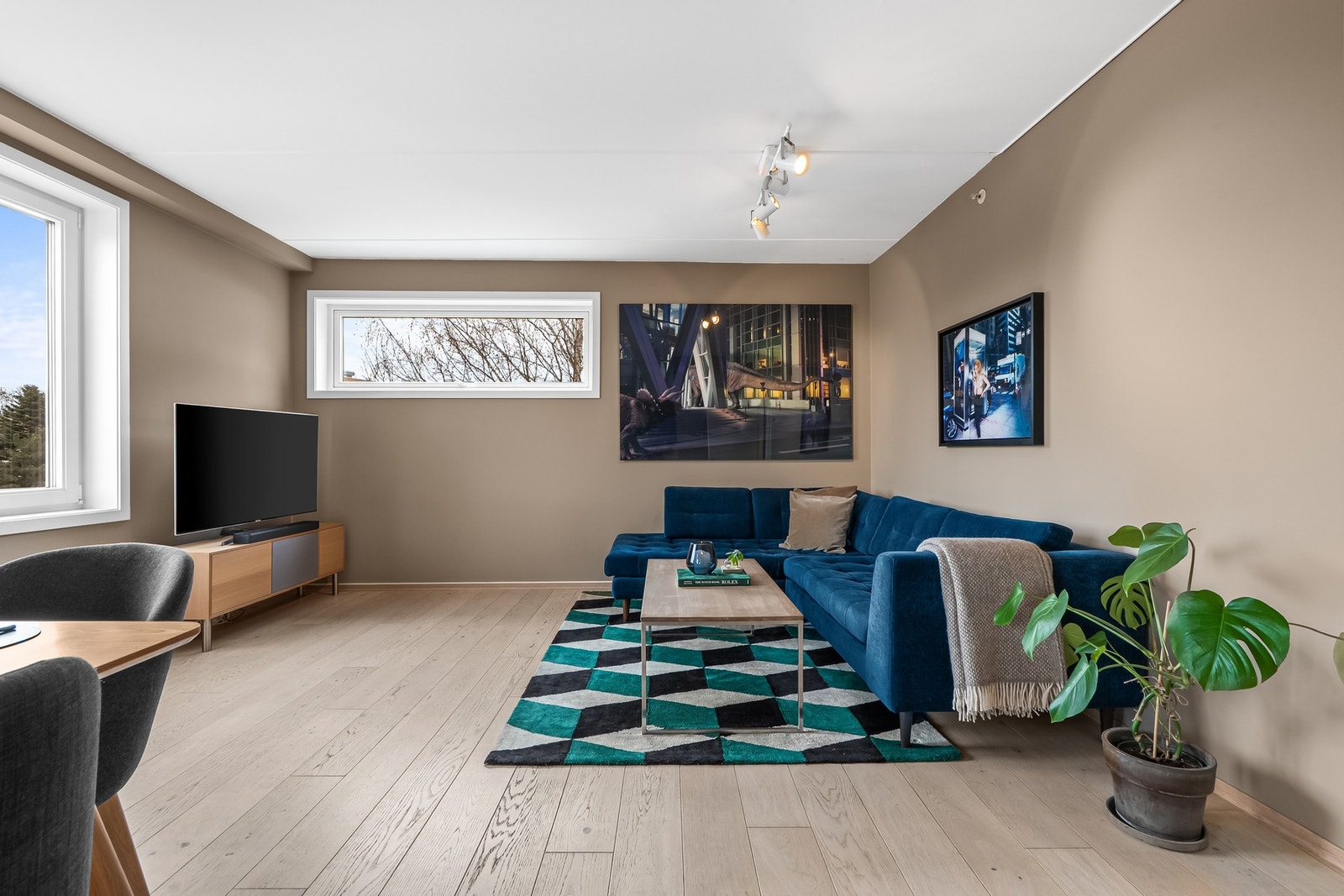 Boligen er oppvarmet med radiatorer tilknyttet bergvarme. Galleribilde