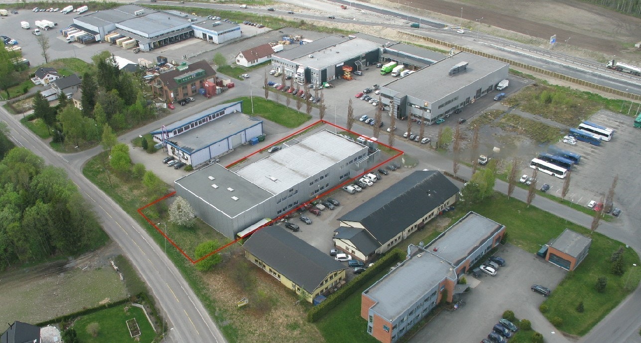 Fugleperspektiv sett mot syd-øst og E18 Galleribilde