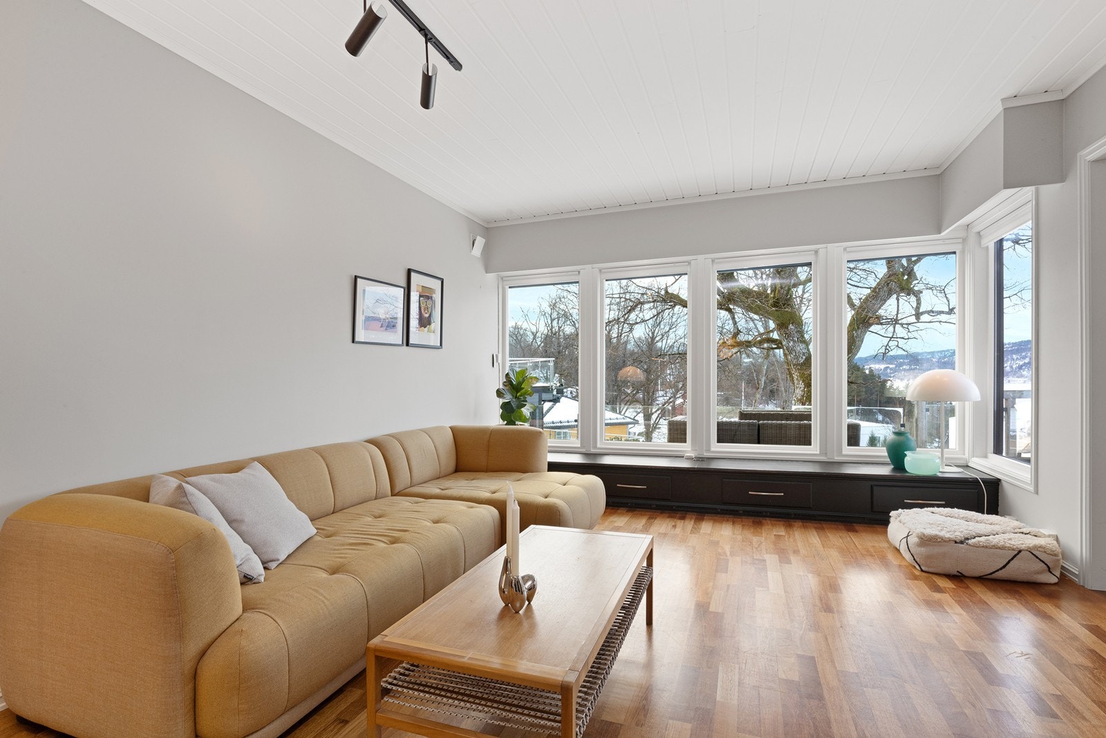 El-screens utenfor stuen mot syd utenfor (montert i 2025) Galleribilde