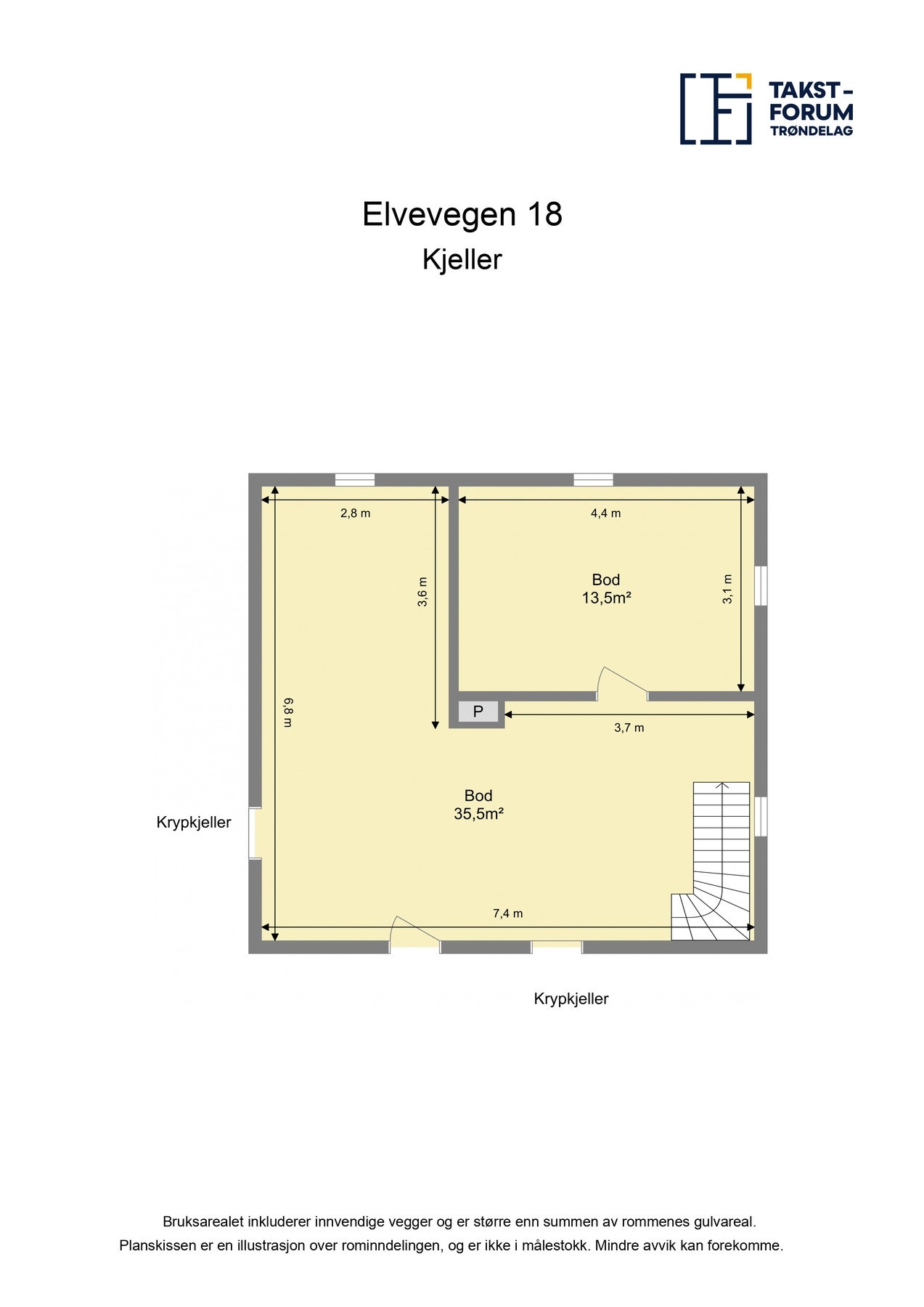 Plantegning kjeller. Galleribilde