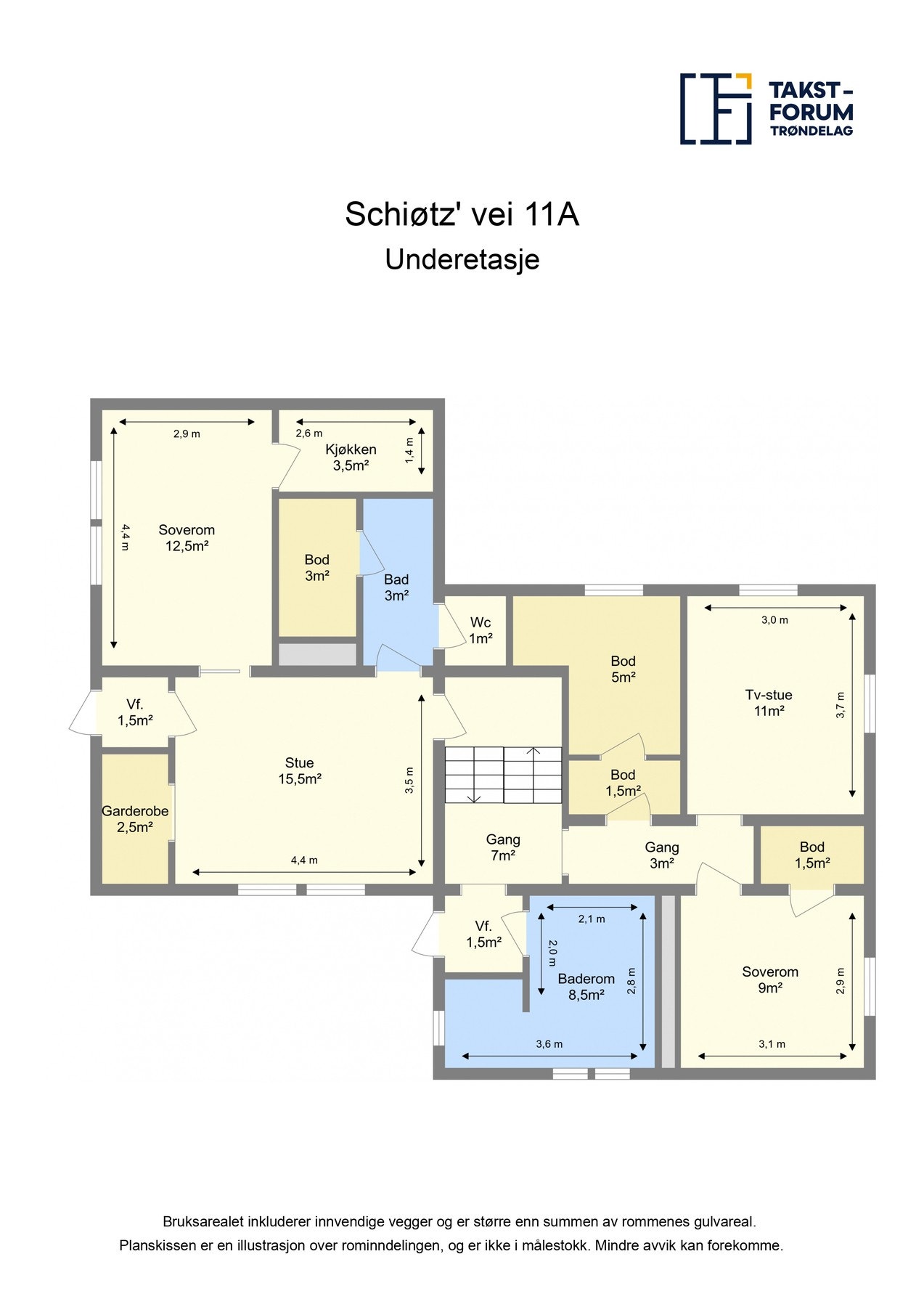 Plantegning av underetasjen Galleribilde