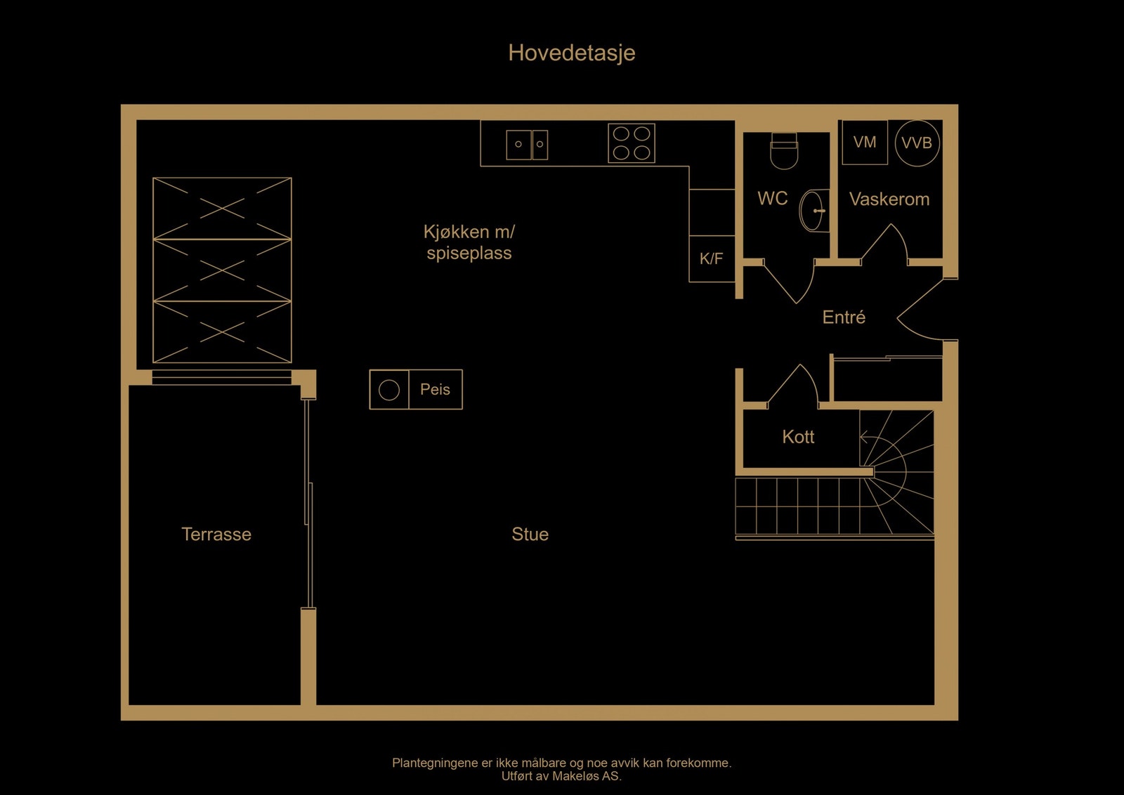 Plantegning hovedetasje - illustrasjon, avvik kan forekomme Galleribilde