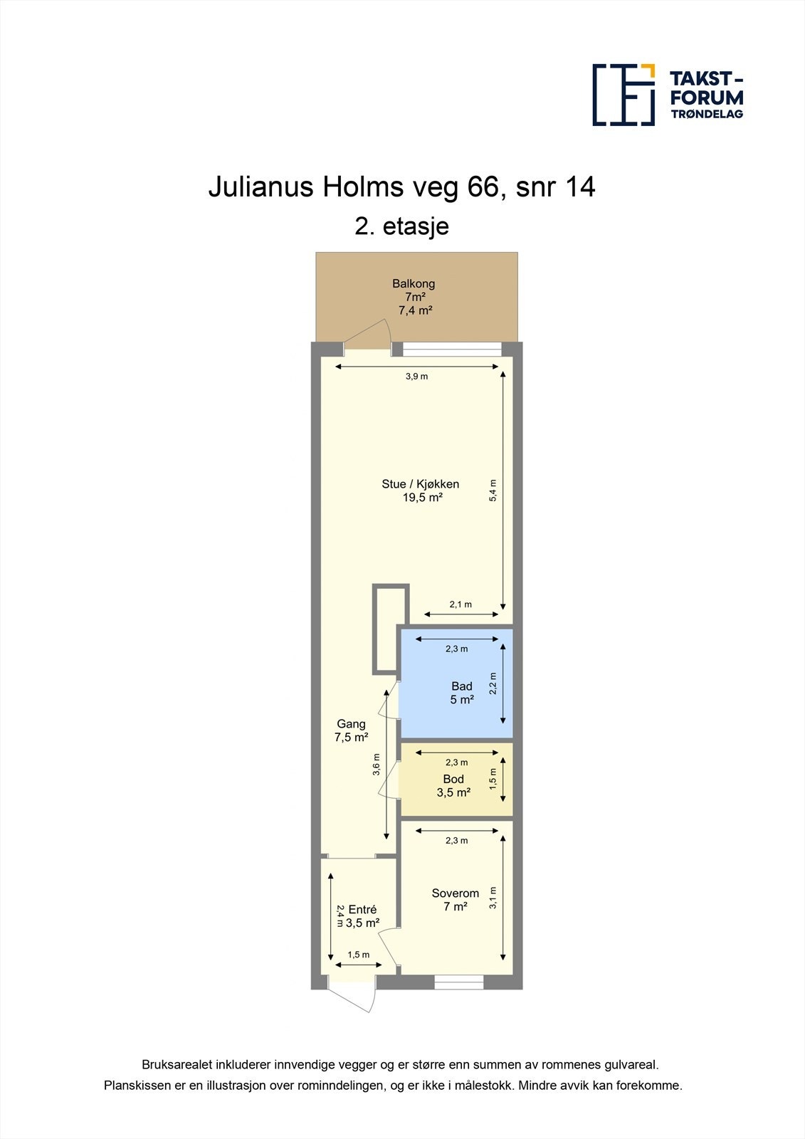 Ta en titt på planskissen og gjør deg kjent med romfordelingen! Galleribilde