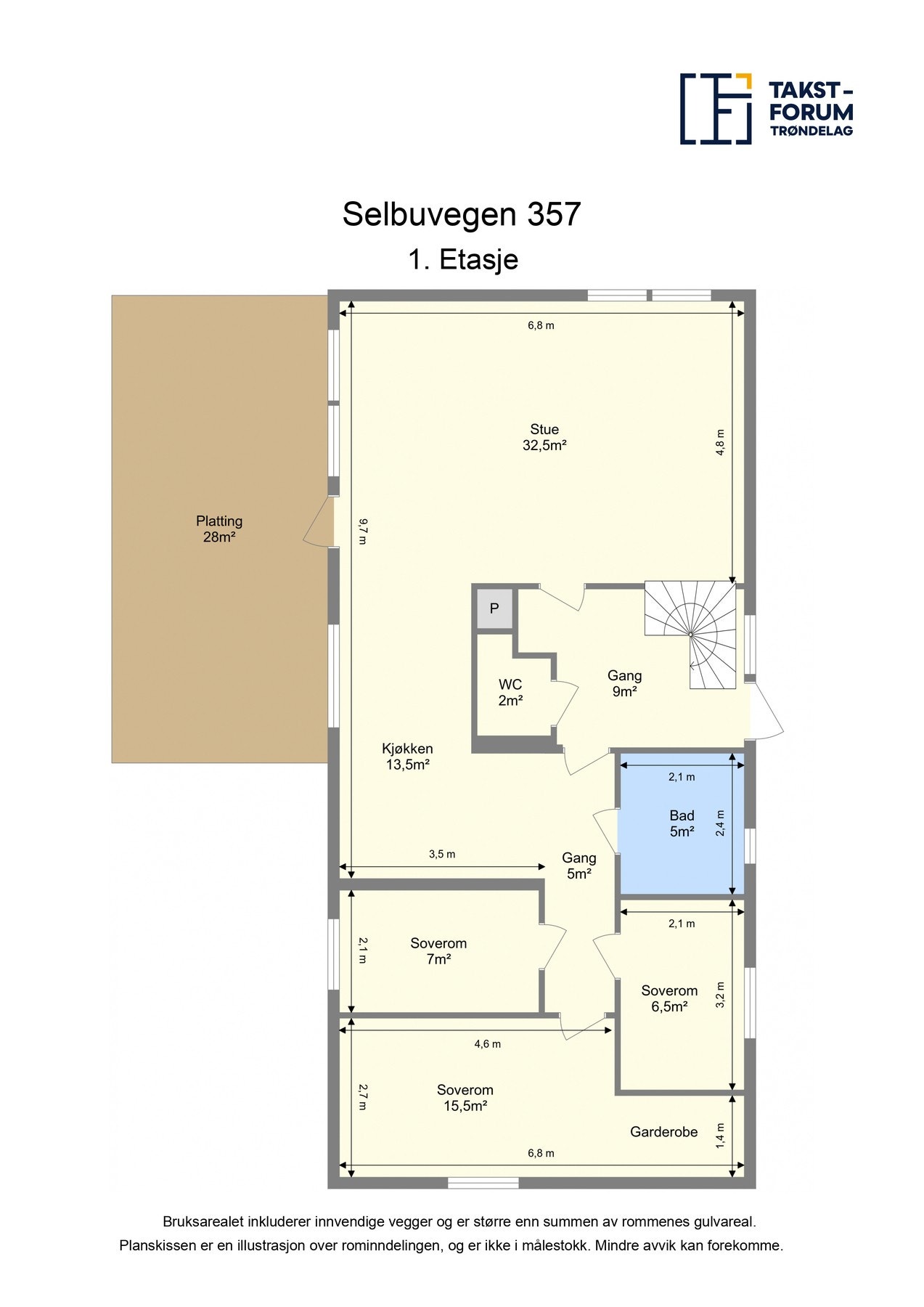 Plantegning 1. Etasje. Galleribilde