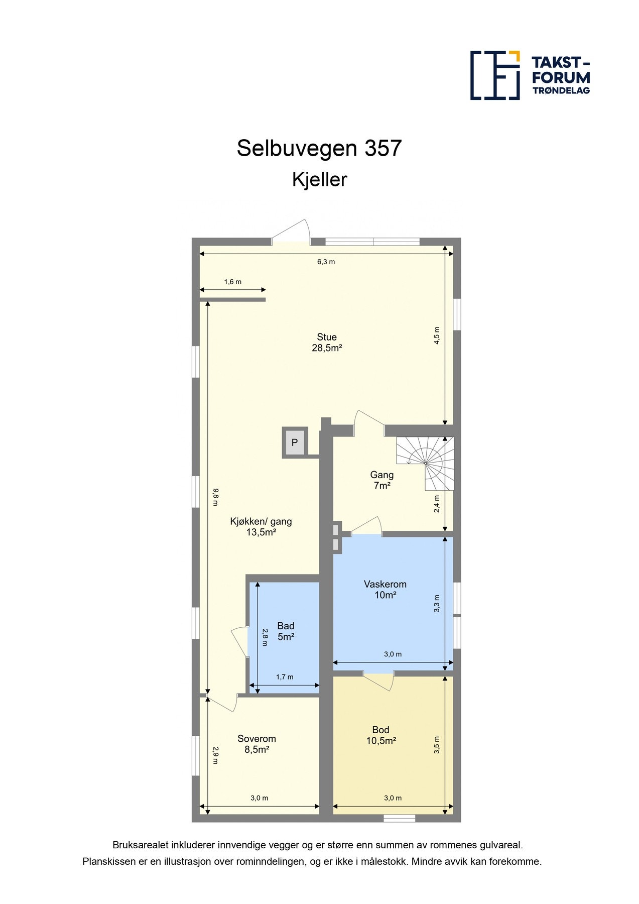 Plantegning kjeller. Galleribilde