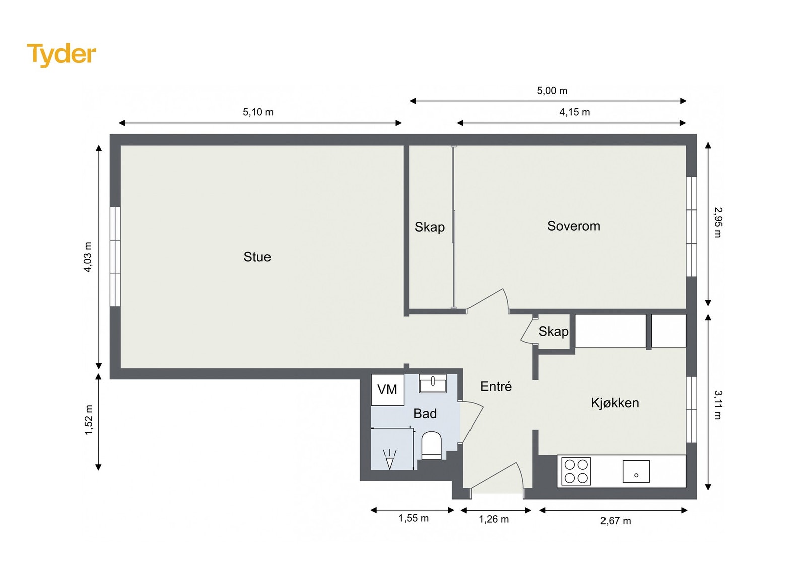 Oppmålt plantegning. Galleribilde