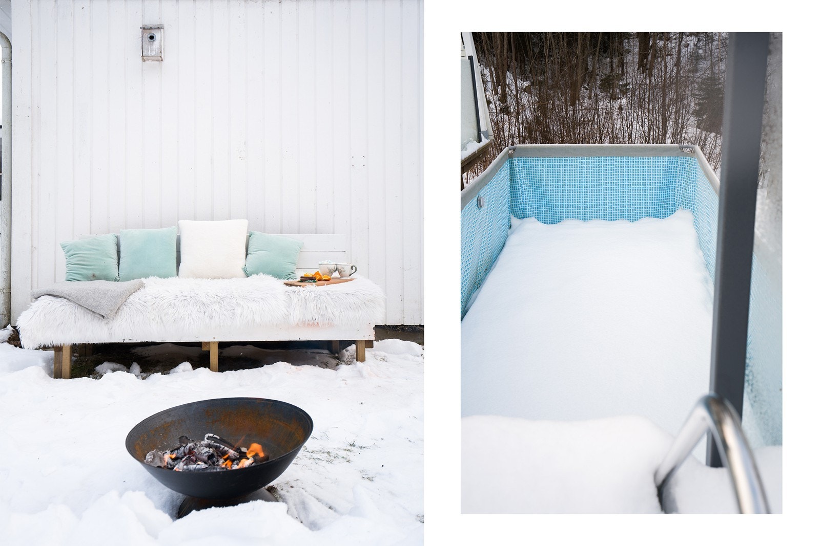 Ved den ene uteplassen har boligen et deilig basseng til glede for hele familien. Bassenget måler ca. 11 kvm, med badetrapp og glassrekkverk. Galleribilde