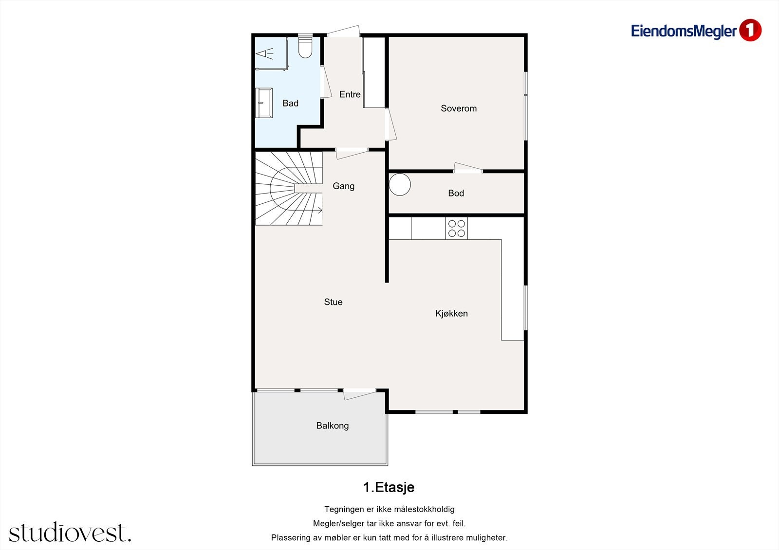 Planskisse hovedetasje Galleribilde