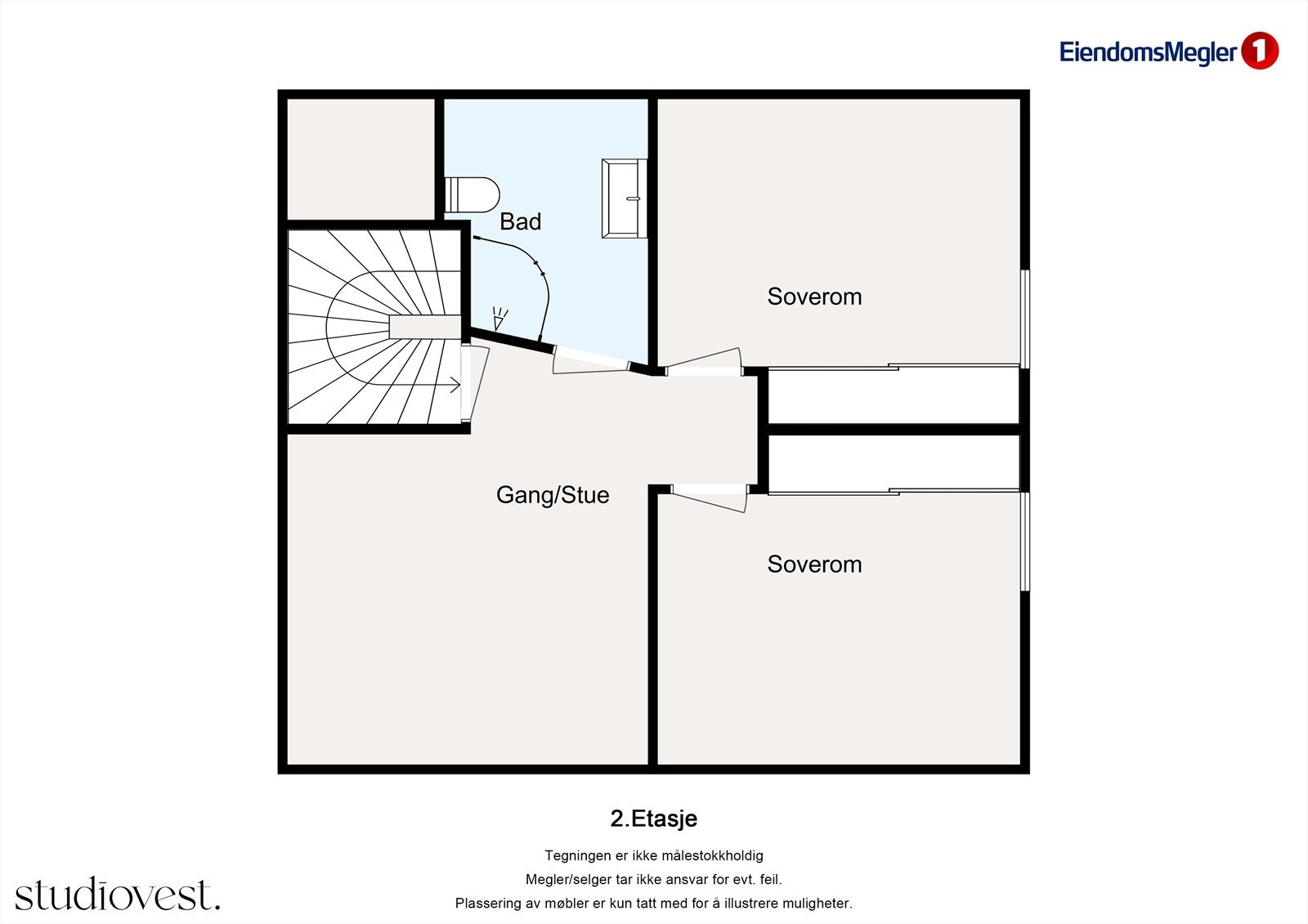 Planskisse loftsetasje Galleribilde