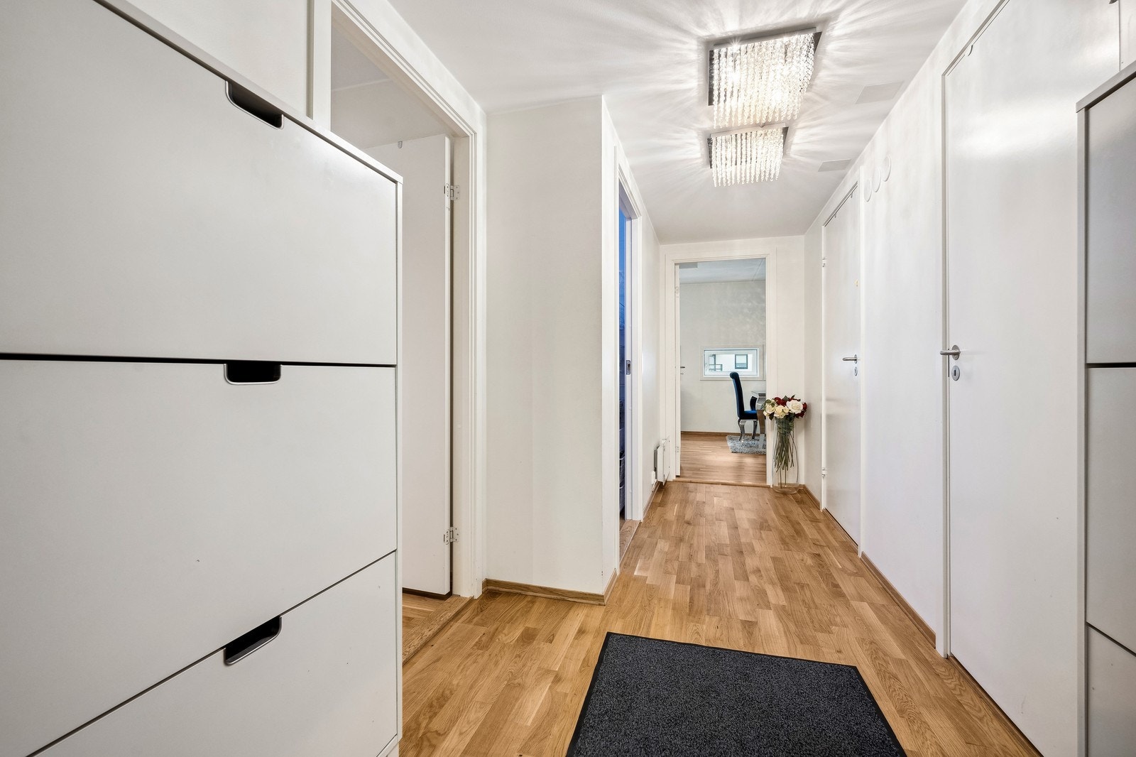 Romslig entre med skoskap Galleribilde