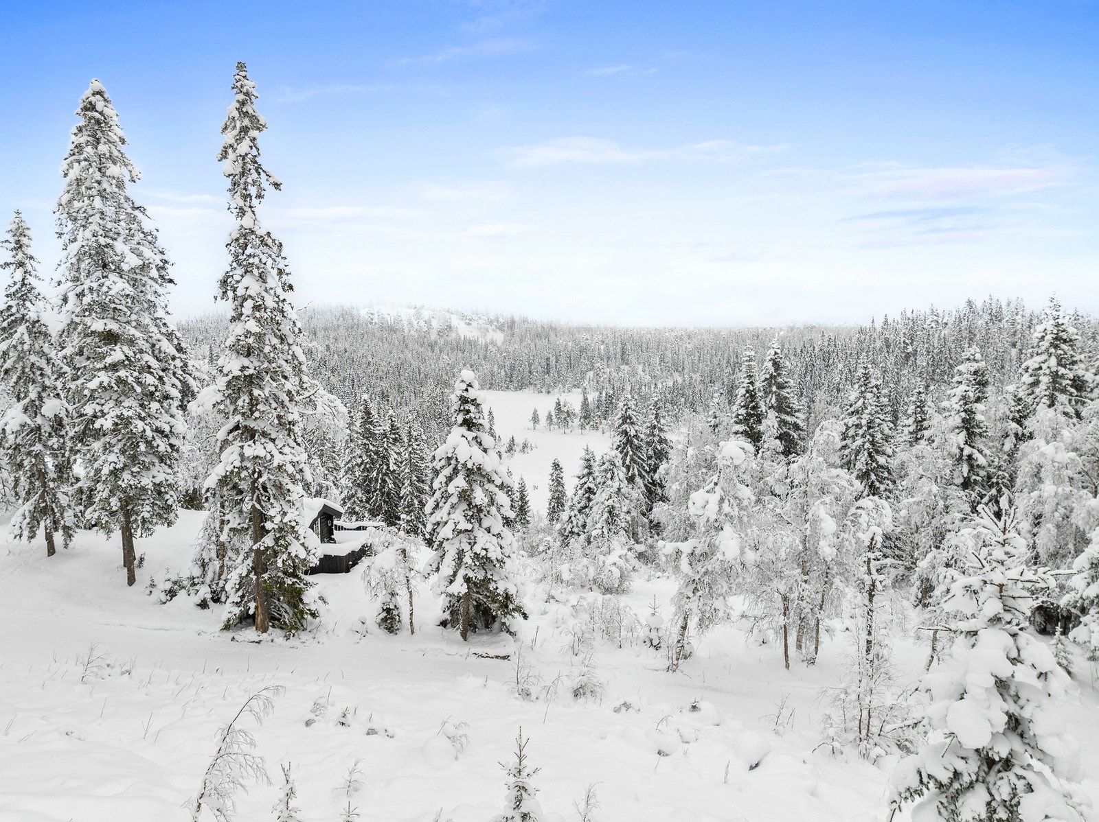 Fra hytta kan du nyte en fantastisk utsikt mot Gråbergfjellet og -tjernet. Galleribilde