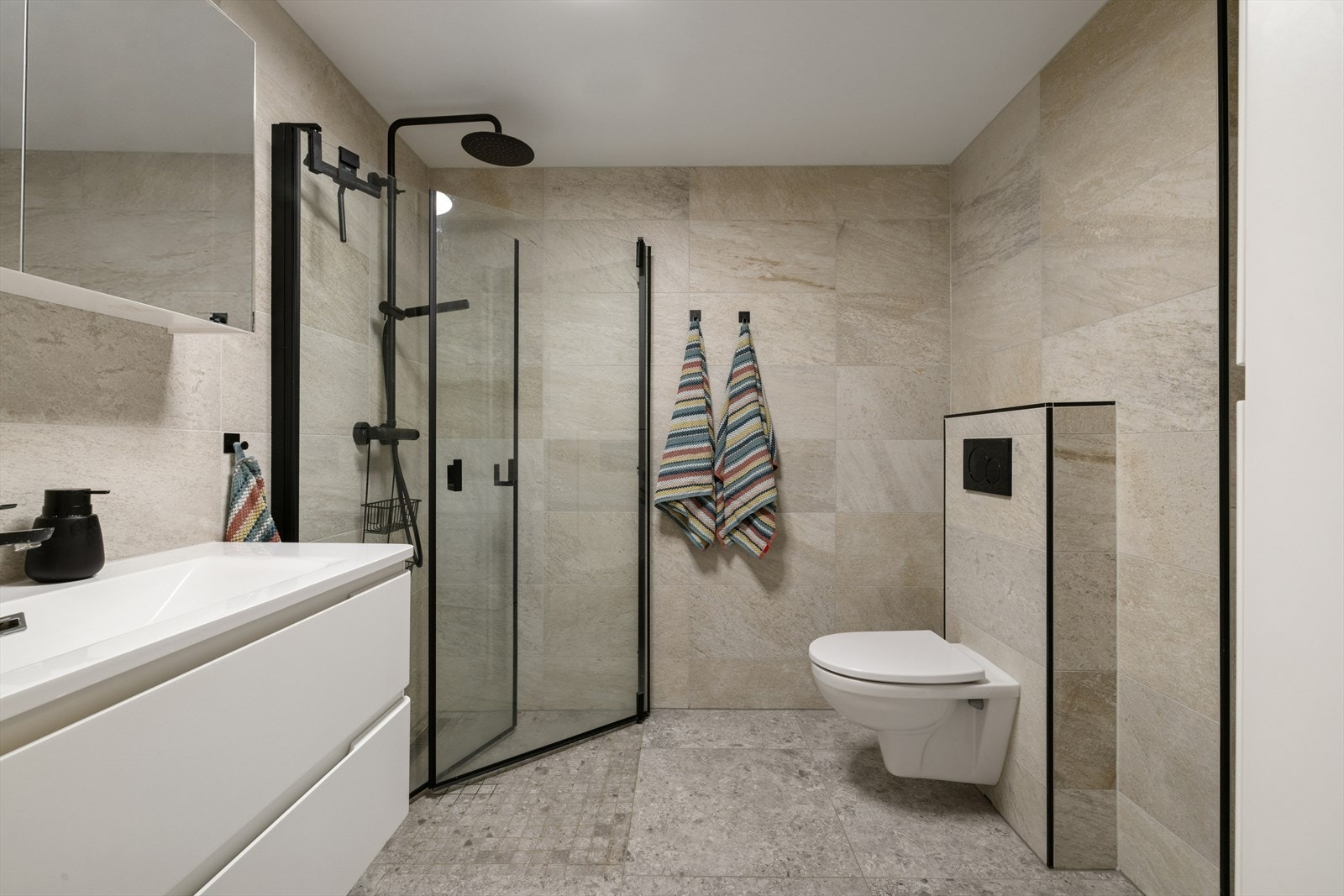 Baderommet ble renovert i 2025. Galleribilde