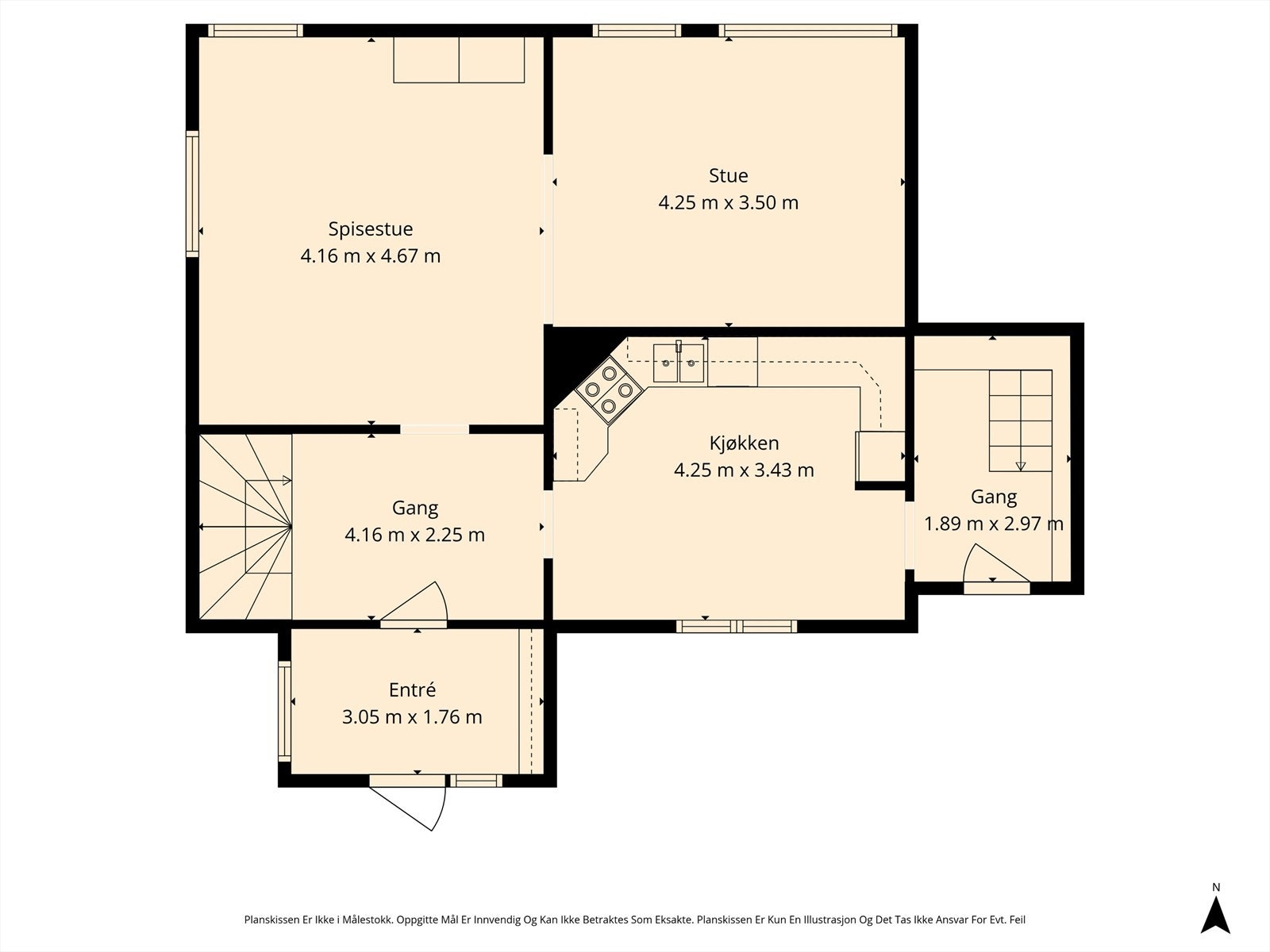 Plantegning 1. etasje - Staden 22 Galleribilde