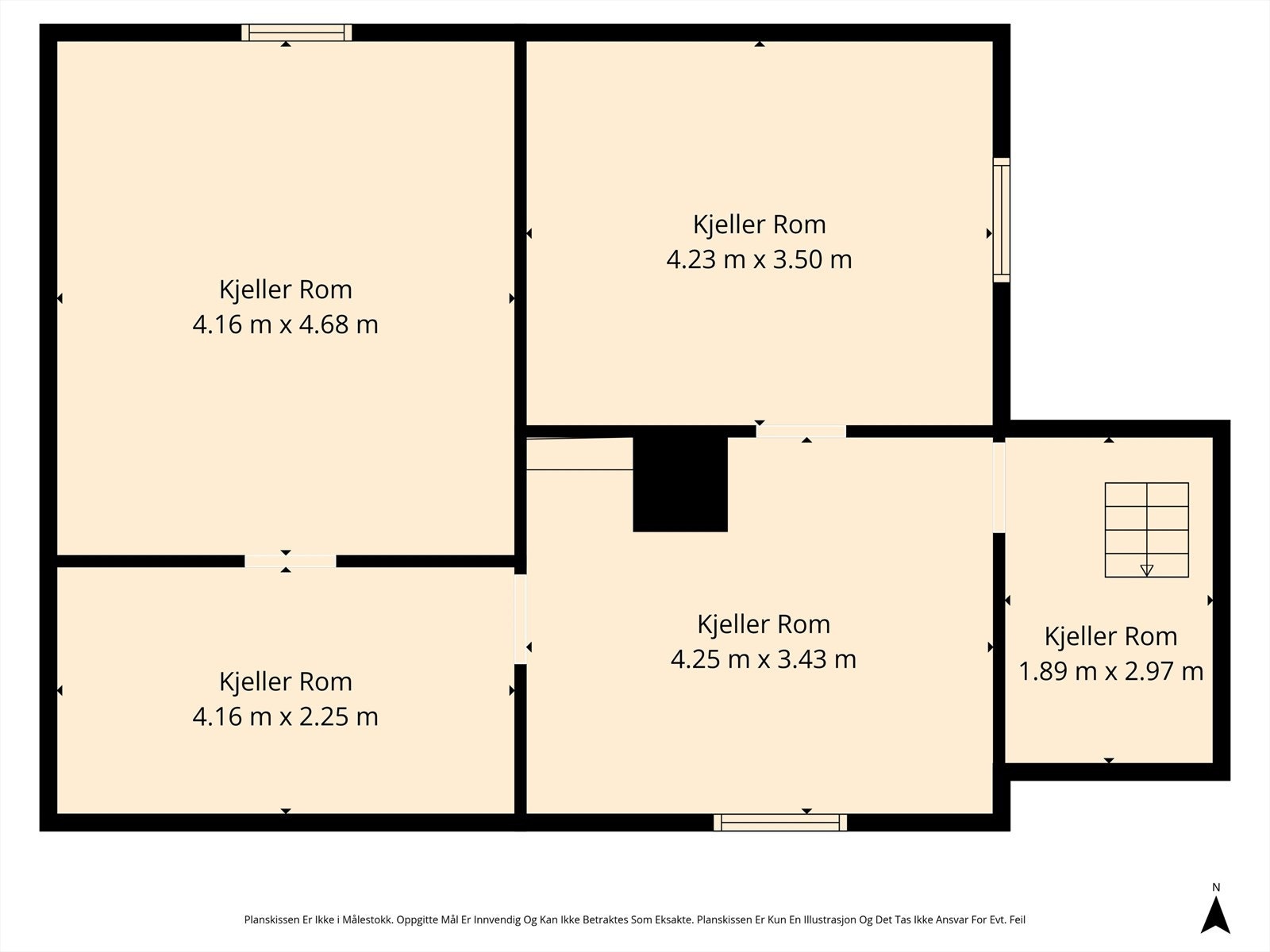 Plantegning kjeller - Staden 22 Galleribilde
