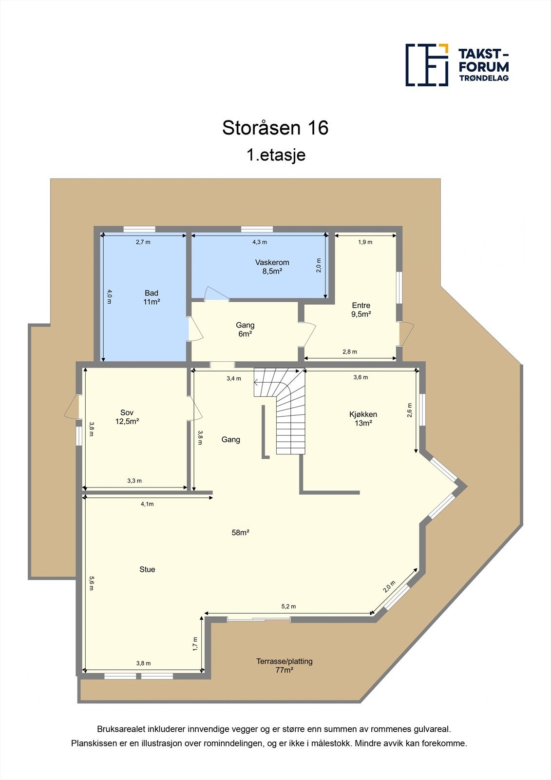 Planskisse 1. etasje. Galleribilde