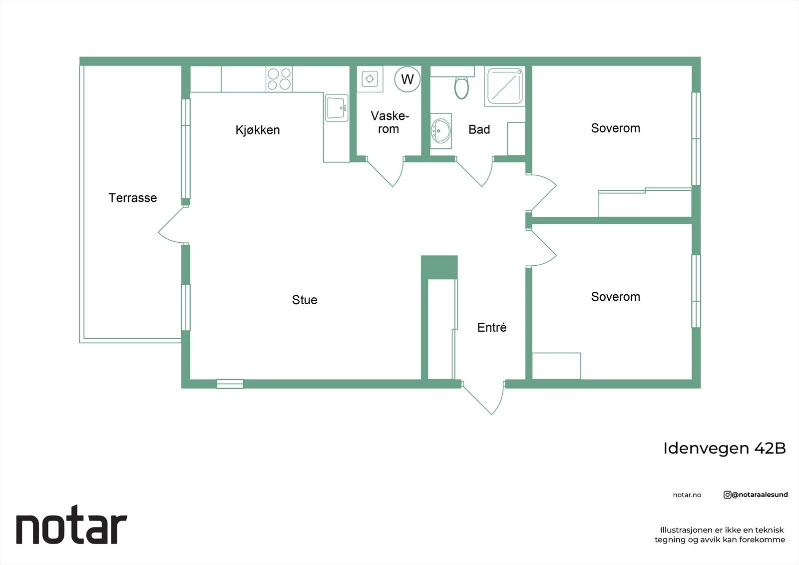 Planskisse av leiligheten Galleribilde