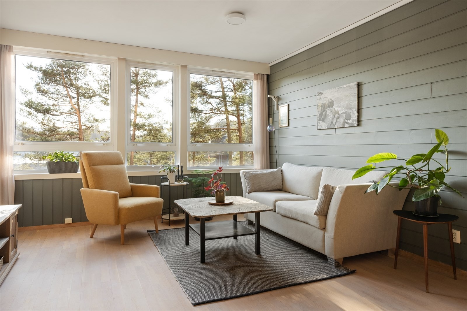 Flotte vindusflater som skaper en åpen og behagelig romfølelse Galleribilde