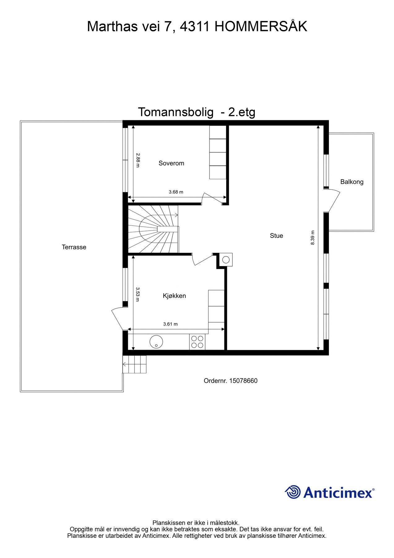Plantegning - 1.etg. - Kan avvike fra de faktiske forhold Galleribilde