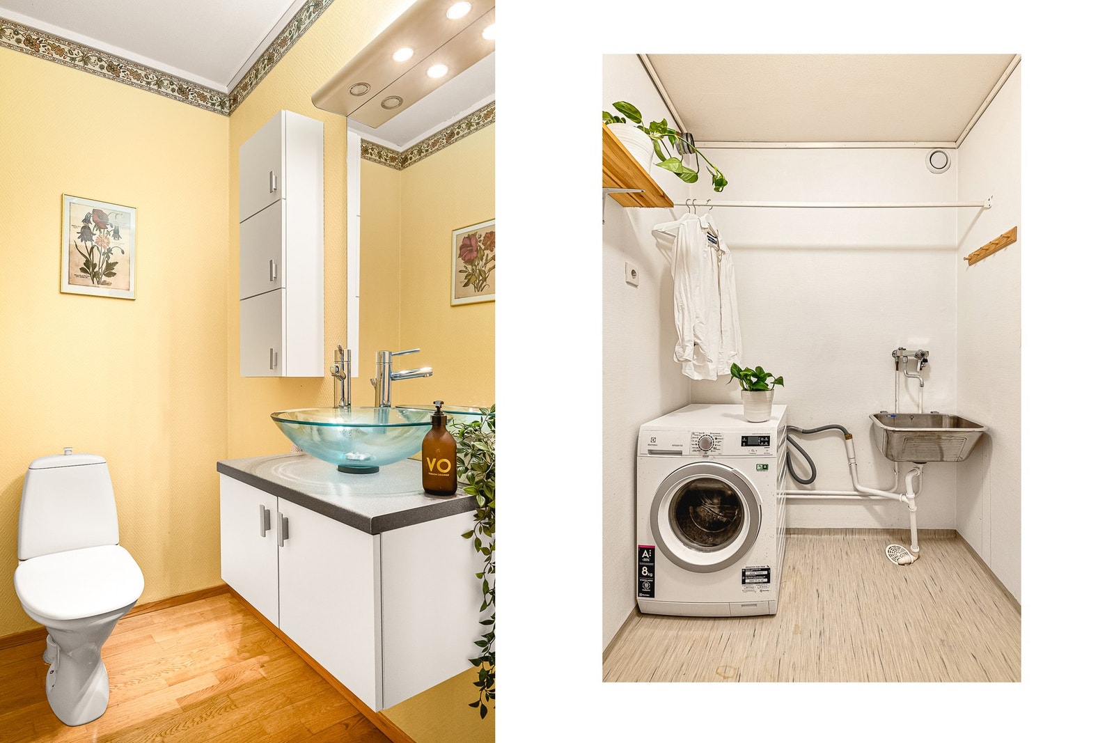 Leiligheten har også et toalettrom og separat vaskerom Galleribilde