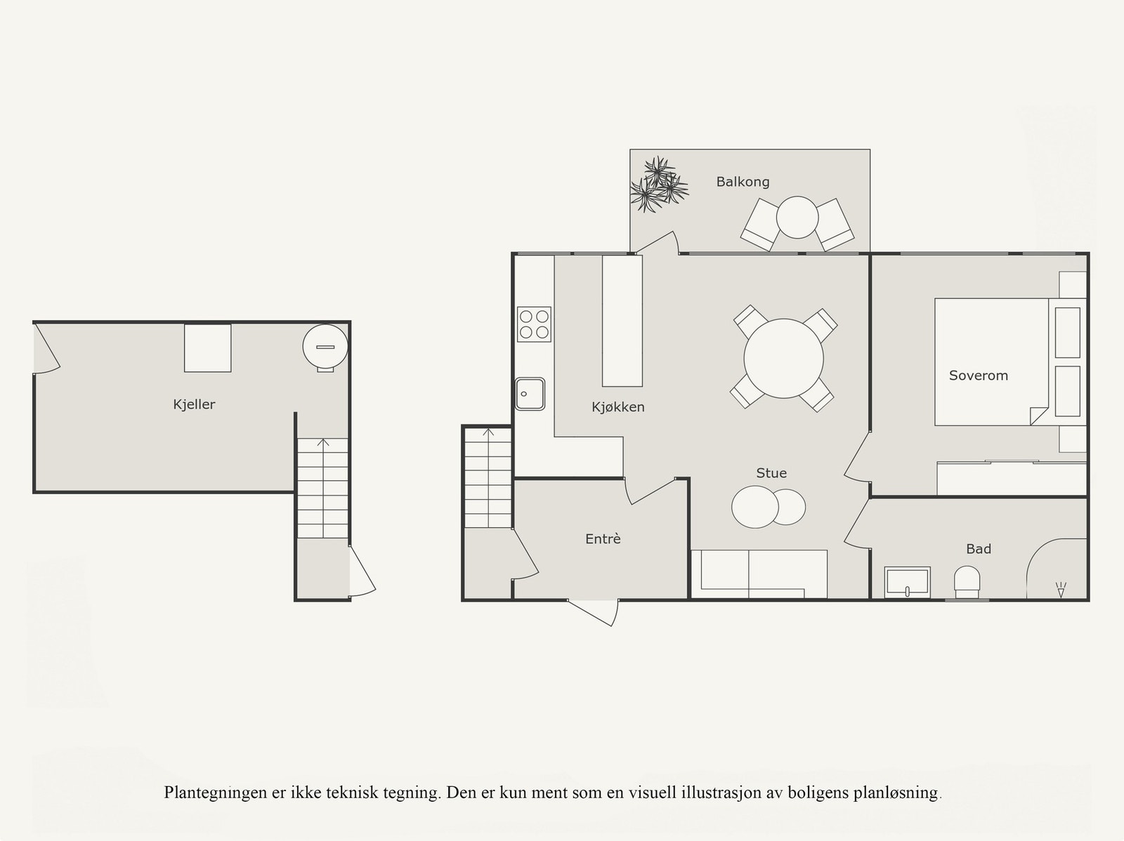 Plantegning 1. etasje og u. etasje. Galleribilde