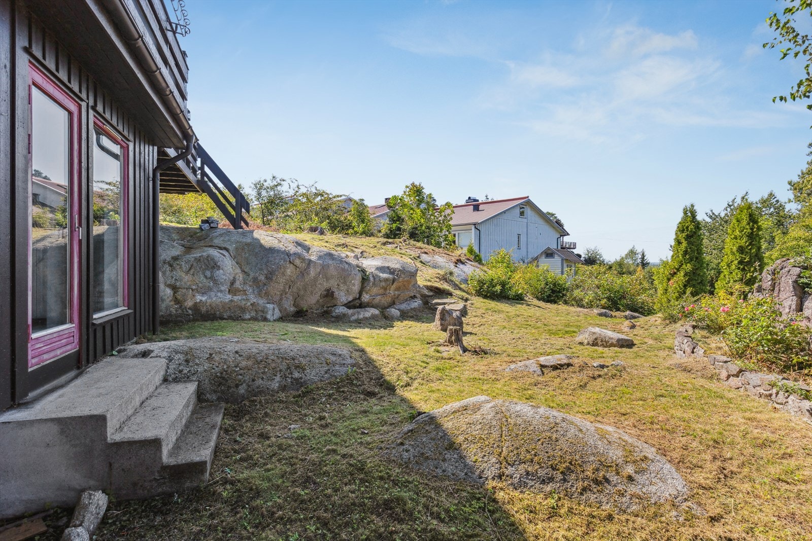 Rundt boligen er det nylig felt en omfattende mengde med trær. Galleribilde