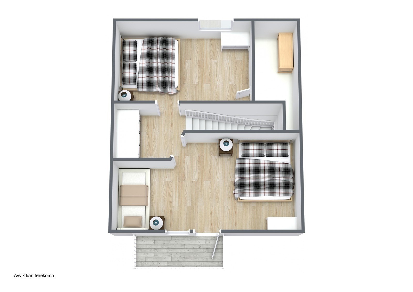 Planteikning 3D - 2. etasje. Galleribilde