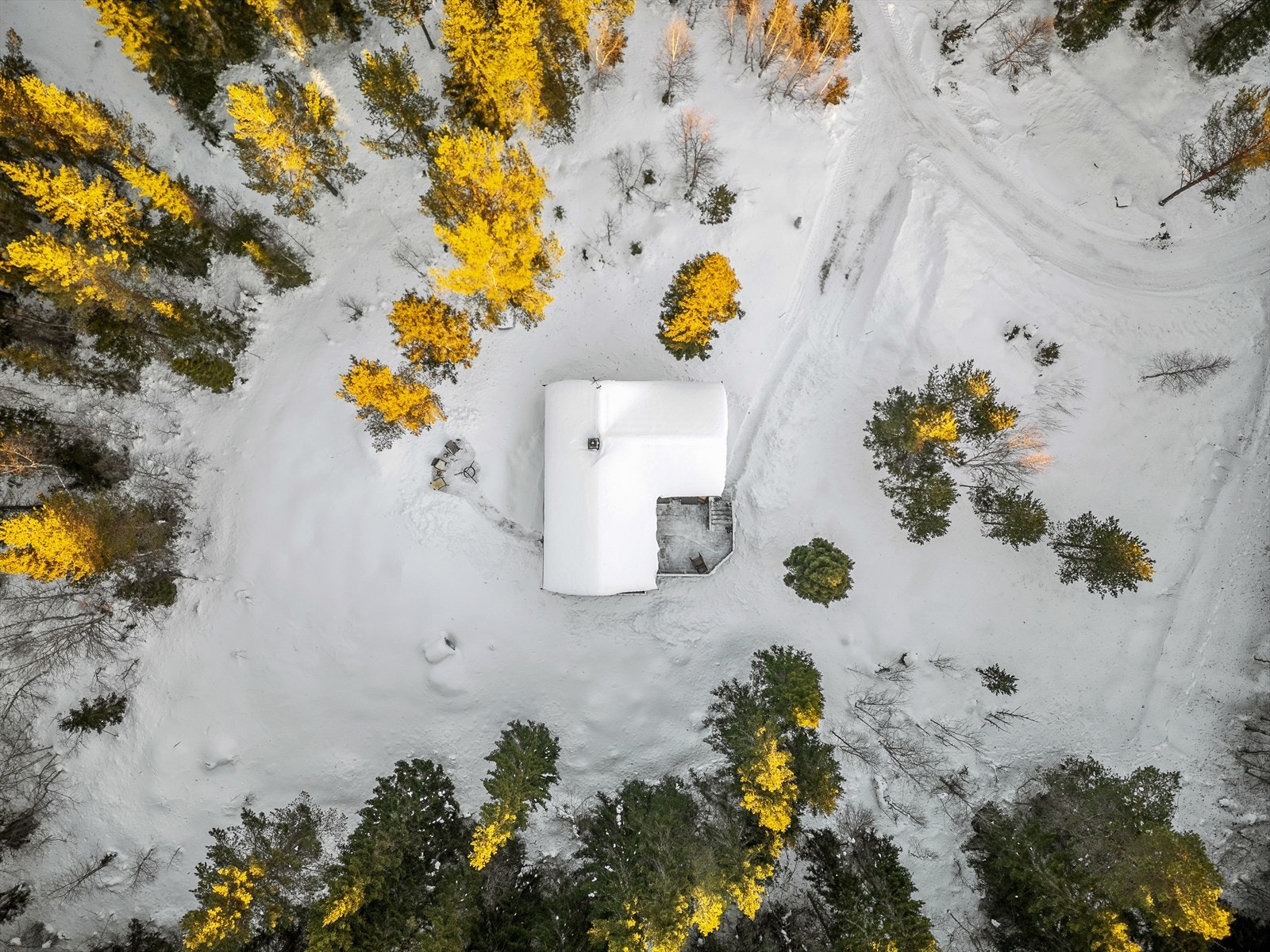 Det er helårsvei helt fram til hytta, og gjesteparkering ca. 80 meter unna. Galleribilde