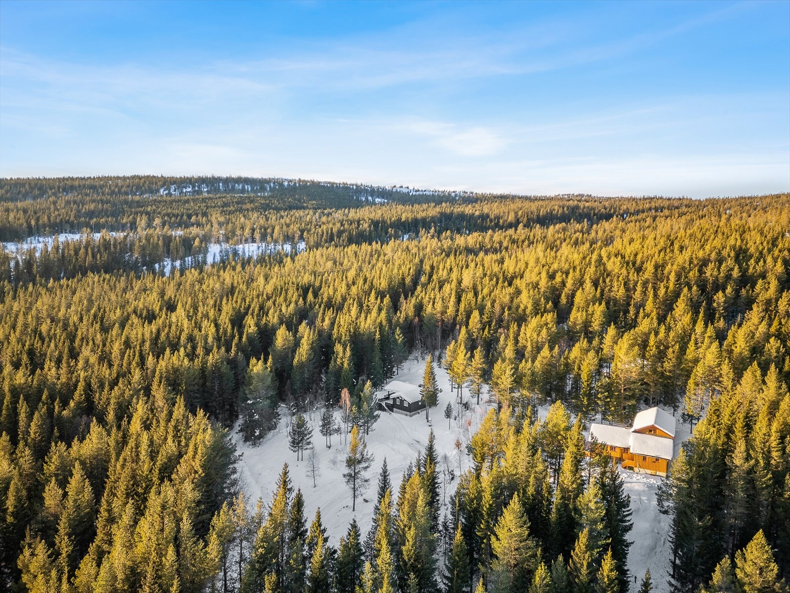 Det ligger kun to andre hytter i samme oppkjørsel. Galleribilde