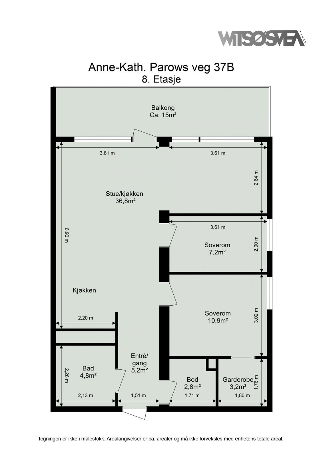 Planskisse 8. etasje Galleribilde
