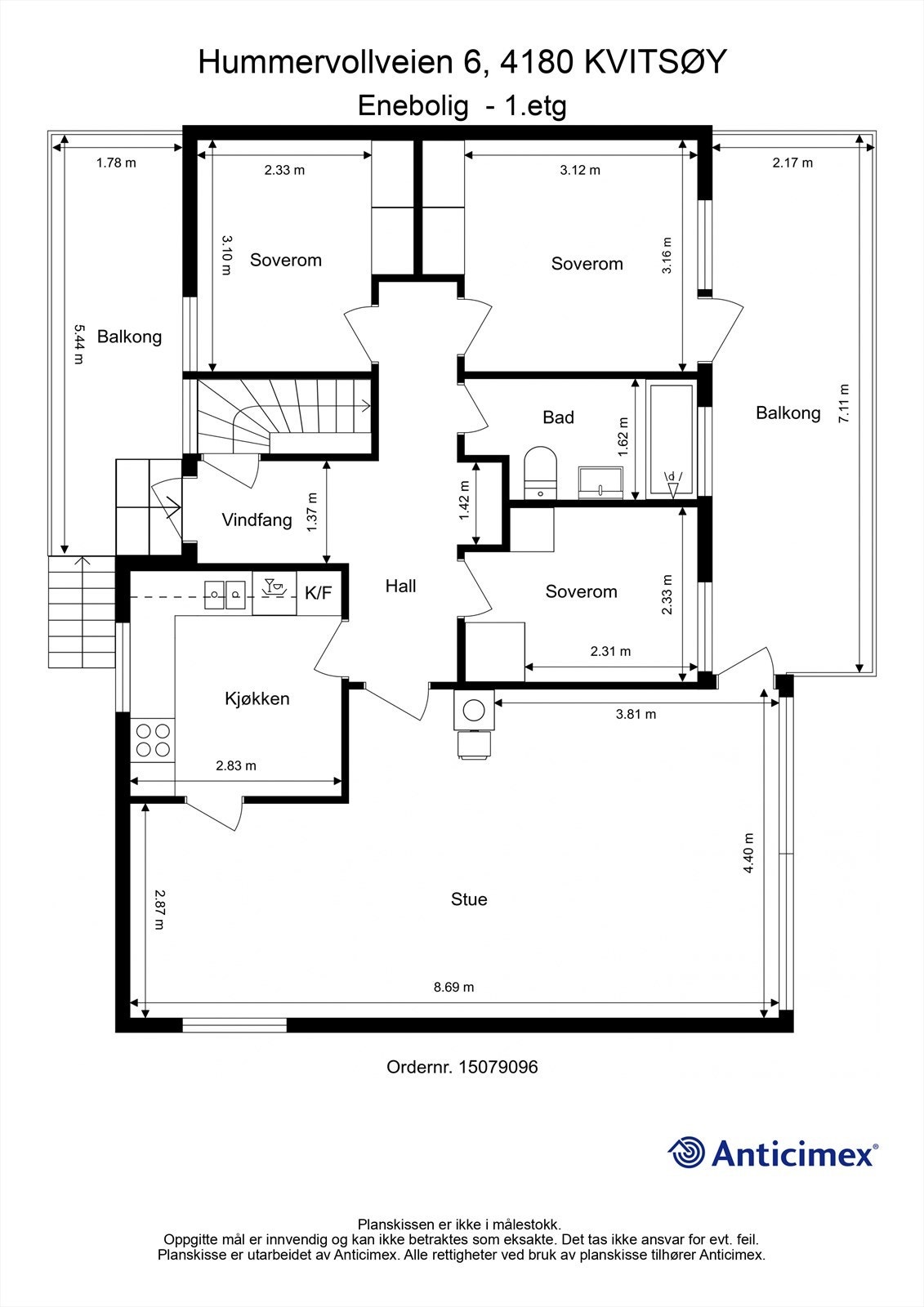 Plantegning 1.etg. Galleribilde