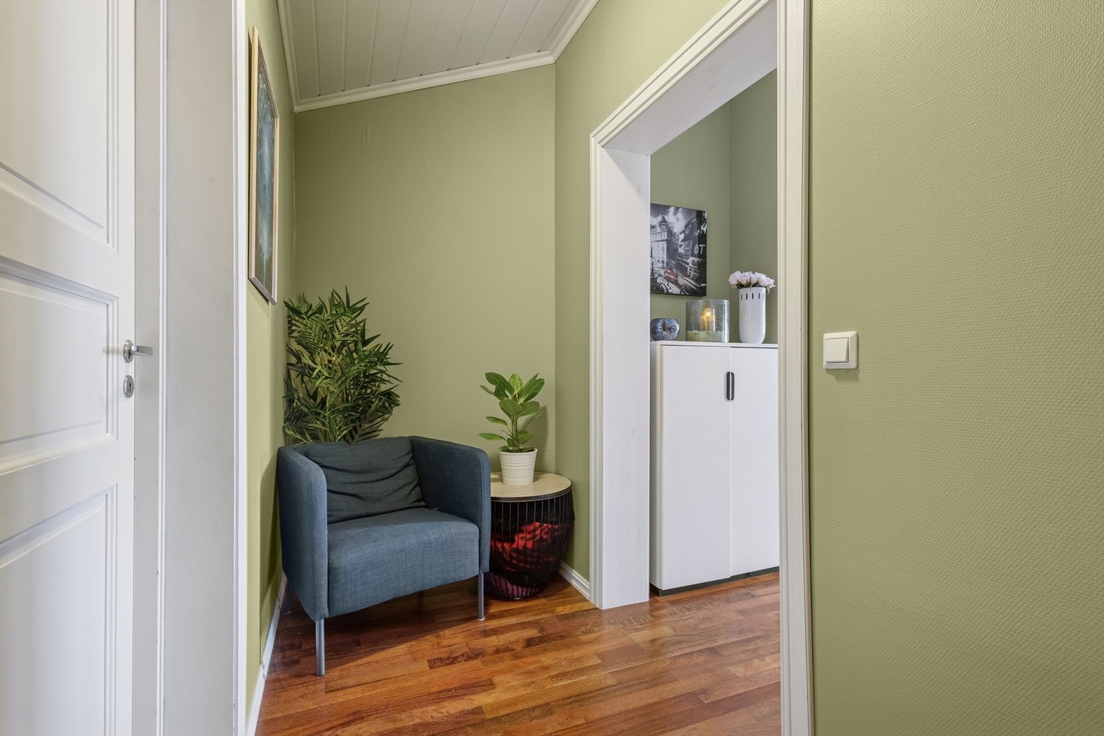 Hyggelig mellomgang med tilgang til badet og en innvendig bod. Galleribilde