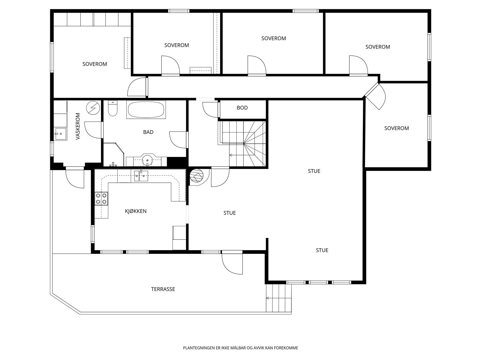 Vi starter med planløsningen i boligens 2. etasje. Galleribilde