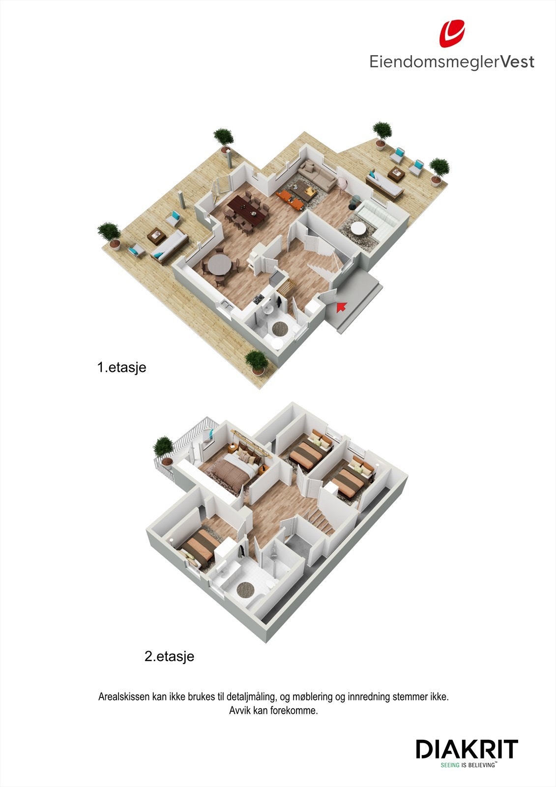 3D planskisse av huset. Galleribilde