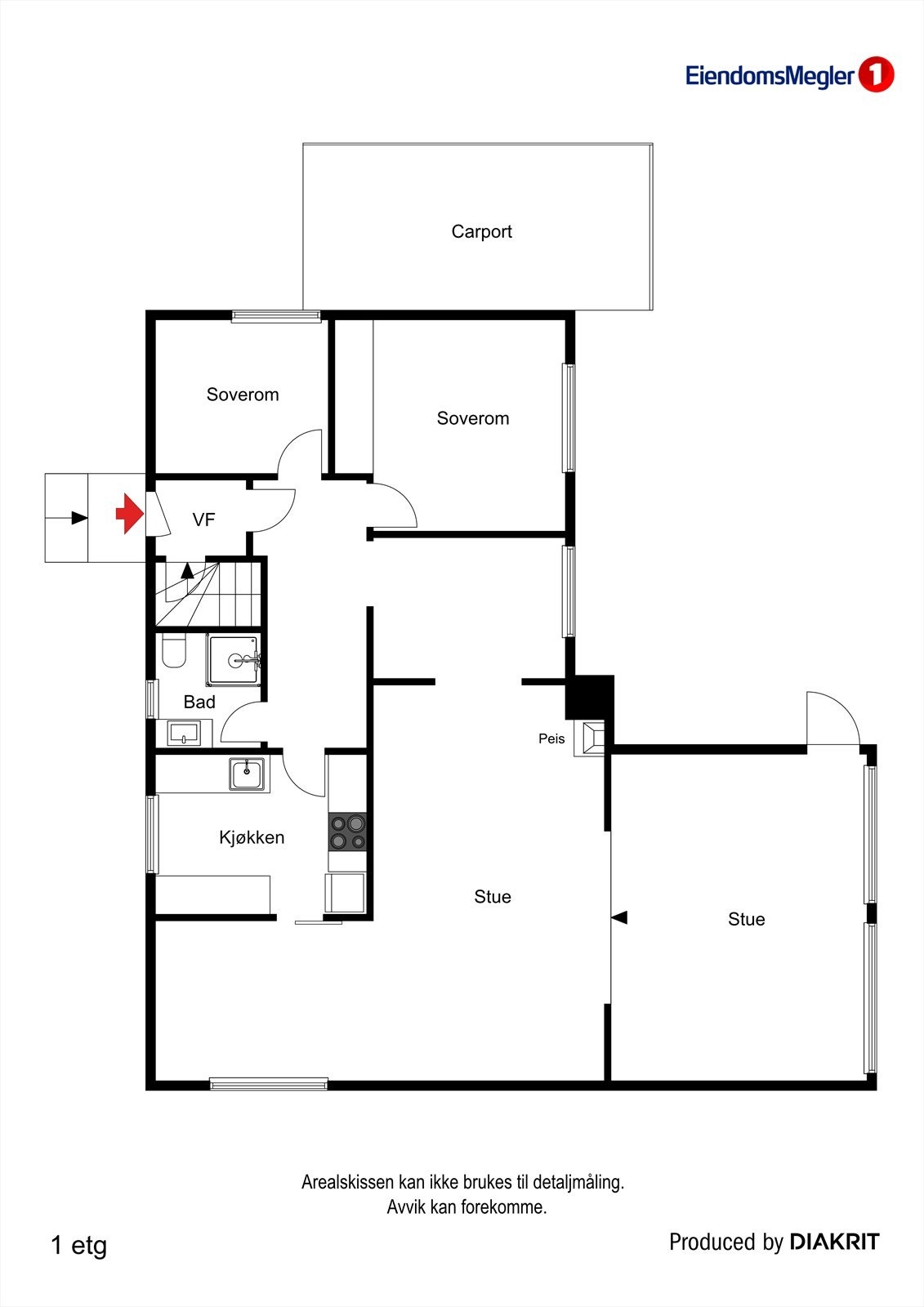 Plantegning hovedetasje Galleribilde