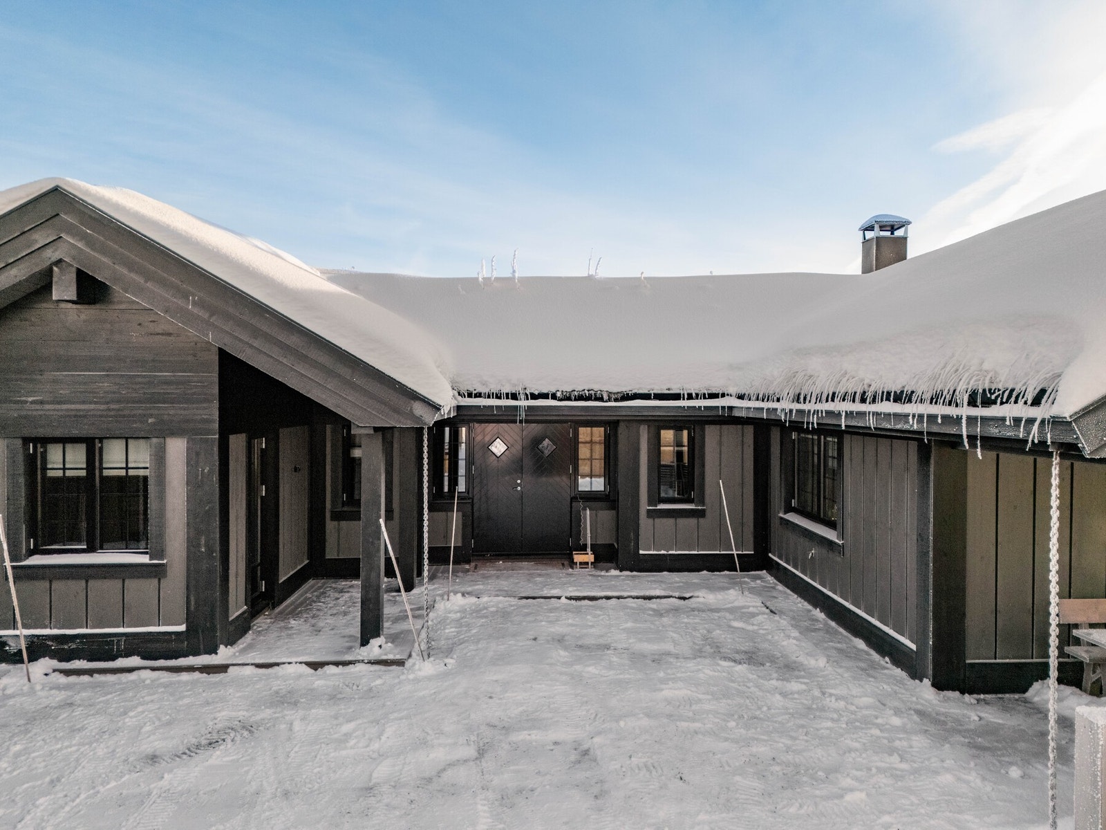 Her får man en flott kvalitetshytte på ett plan Galleribilde