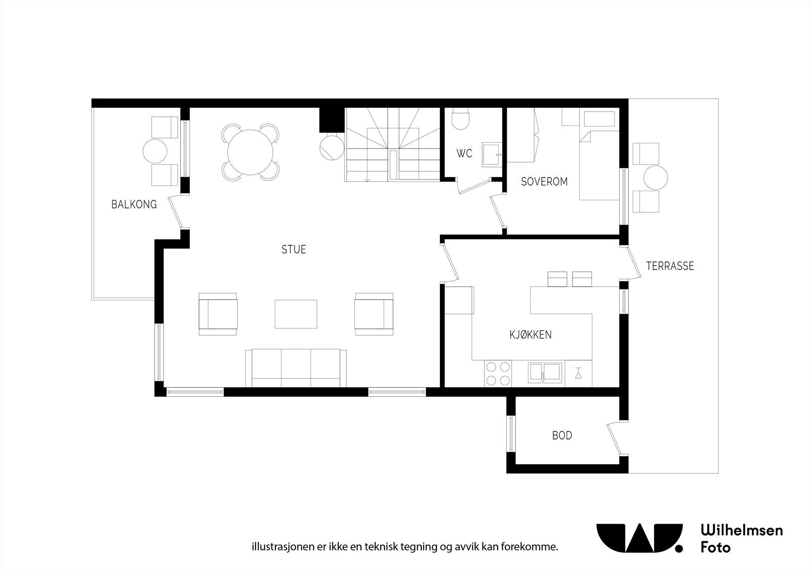 Plantegning - hovedetasje. Galleribilde