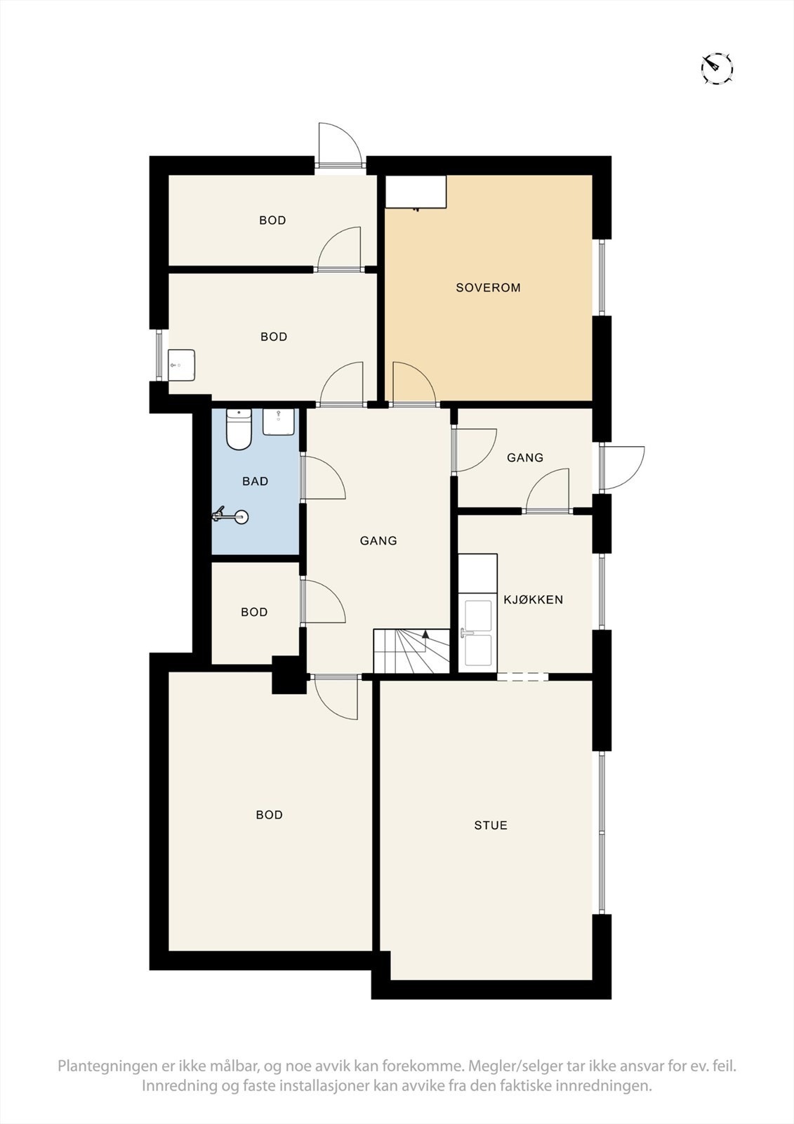 Plantegning u. etg. Galleribilde