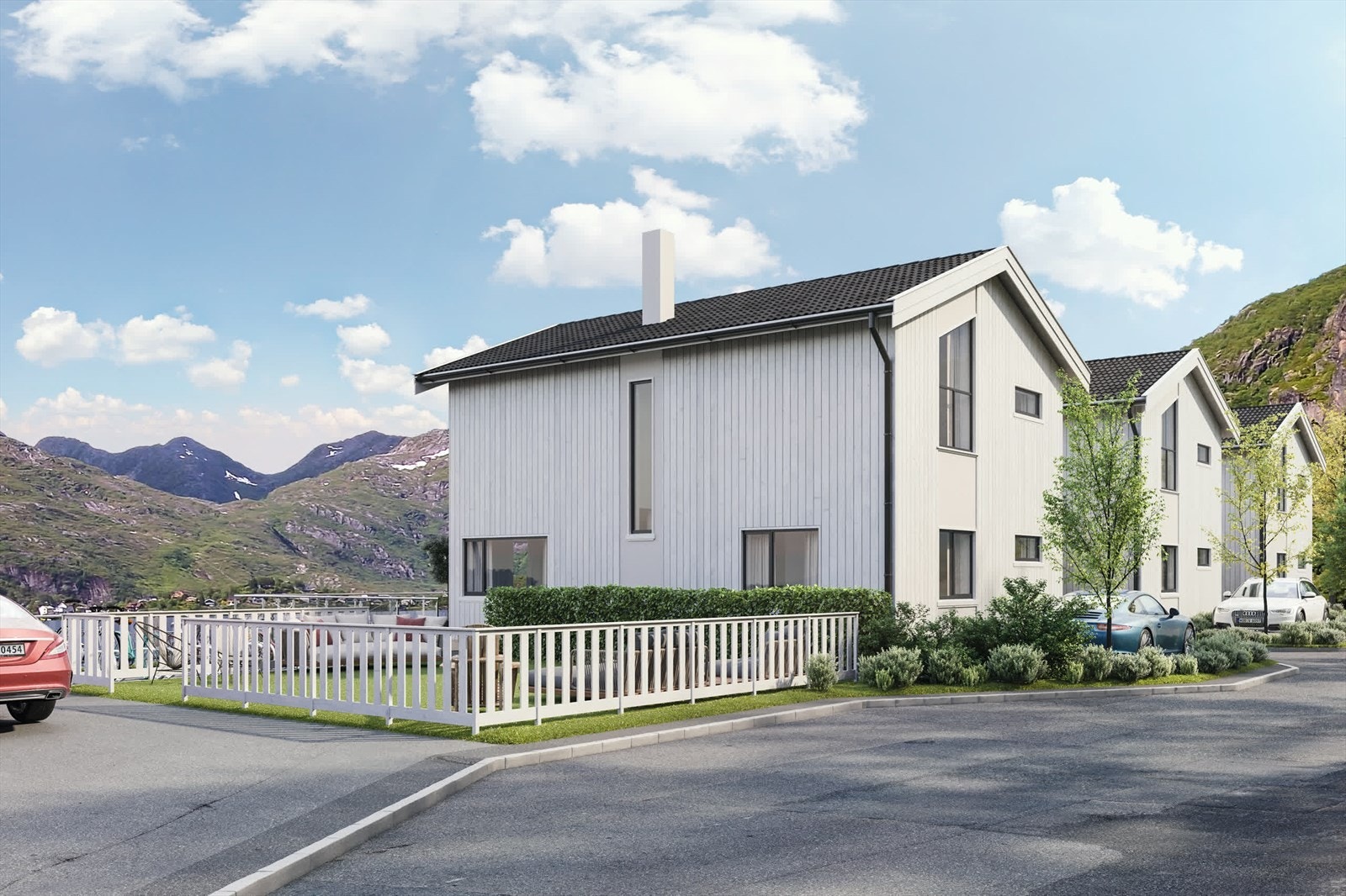 Det etableres en inngjerdet nærlekeplass
ved boligene, som vil inkludere huskestativ
og sittebenker. I tillegg etableres en større,
frittliggende lekeplass ute på holmen.
(illustrasjonsfoto). Galleribilde