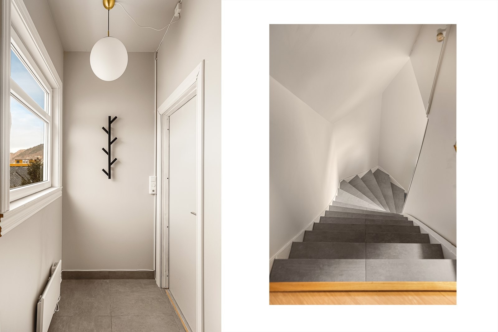 Entreen måler 3,4 kvm og leder til alle øvrige rom i leiligheten. Galleribilde