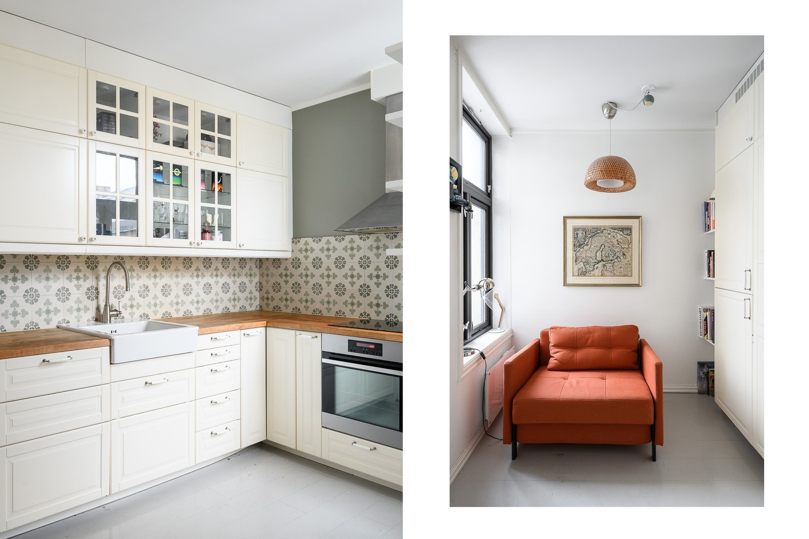 Kjøkkenet er tidløst, med lyse fronter og god skapplass. Galleribilde