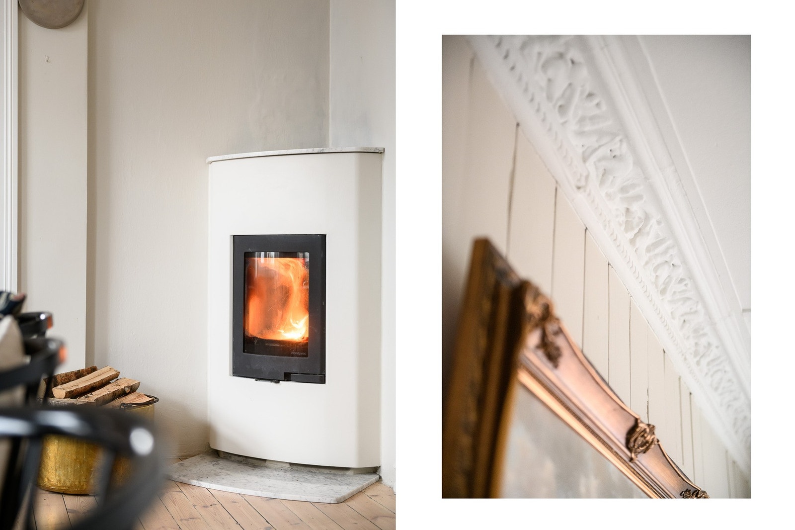 Peisovn som rommets lune midtpunkt. Galleribilde